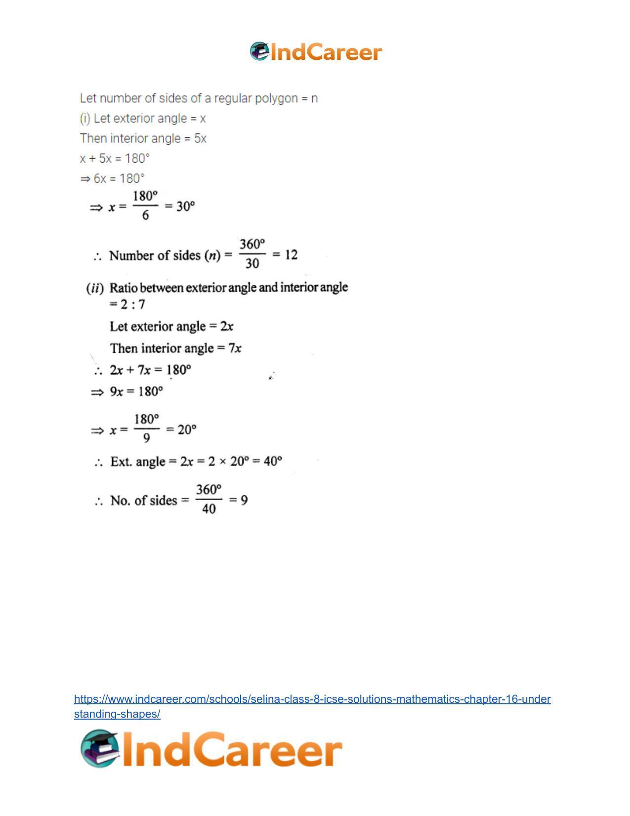 Selina Class 8 ICSE Solutions Mathematics : Chapter 16- Understanding Shapes - Page 38