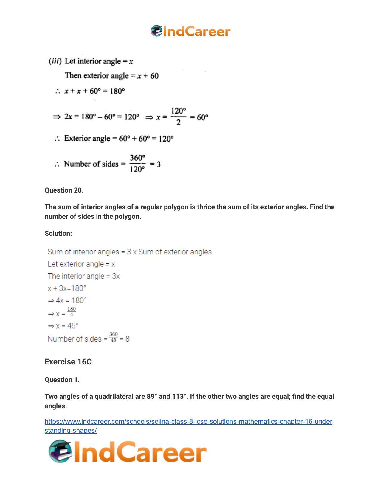 Selina Class 8 ICSE Solutions Mathematics : Chapter 16- Understanding Shapes - Page 39
