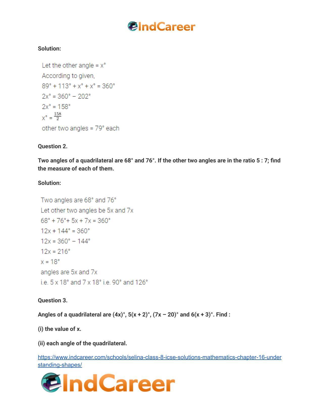 Selina Class 8 ICSE Solutions Mathematics : Chapter 16- Understanding Shapes - Page 40