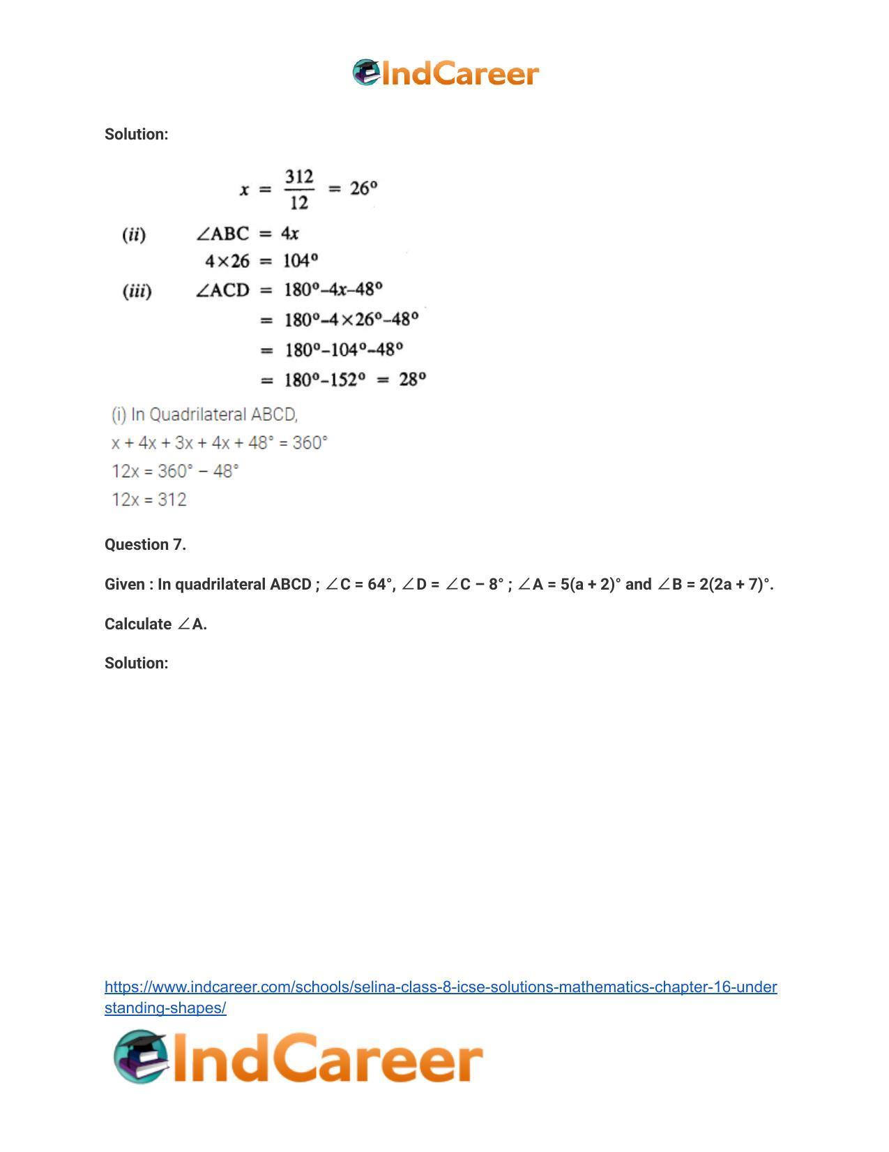 Selina Class 8 ICSE Solutions Mathematics : Chapter 16- Understanding Shapes - Page 44