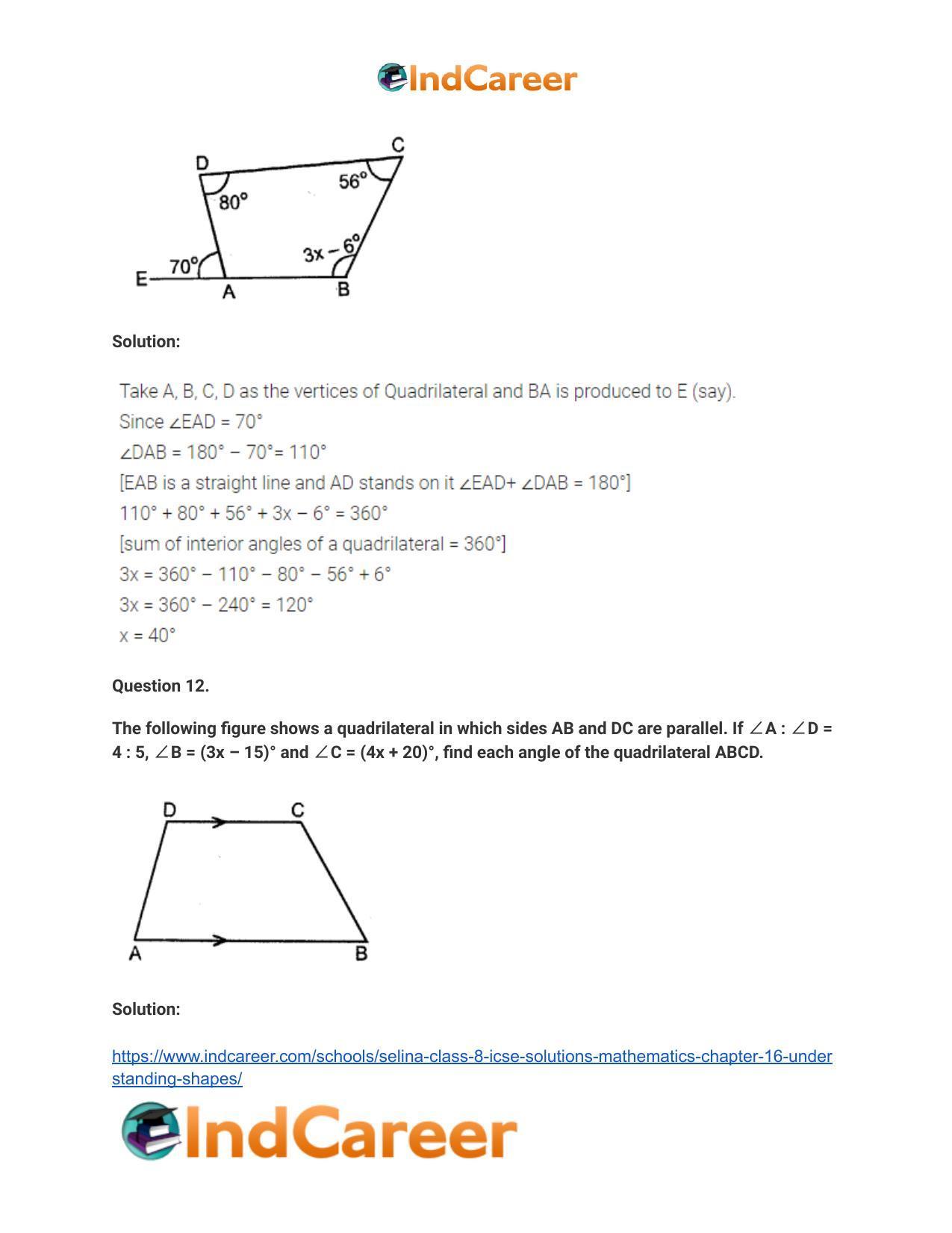 Selina Class 8 ICSE Solutions Mathematics : Chapter 16- Understanding Shapes - Page 49