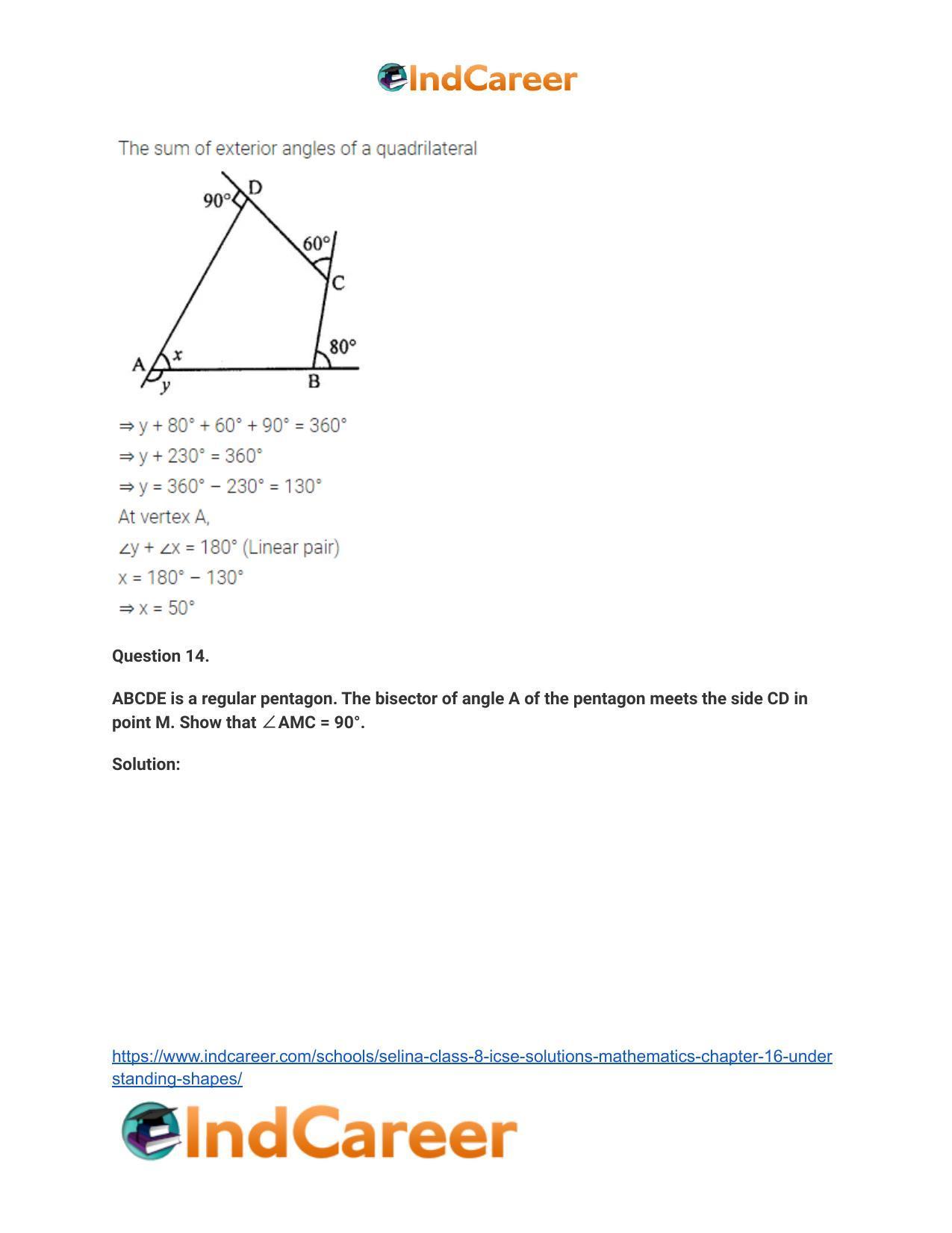 Selina Class 8 ICSE Solutions Mathematics : Chapter 16- Understanding Shapes - Page 51