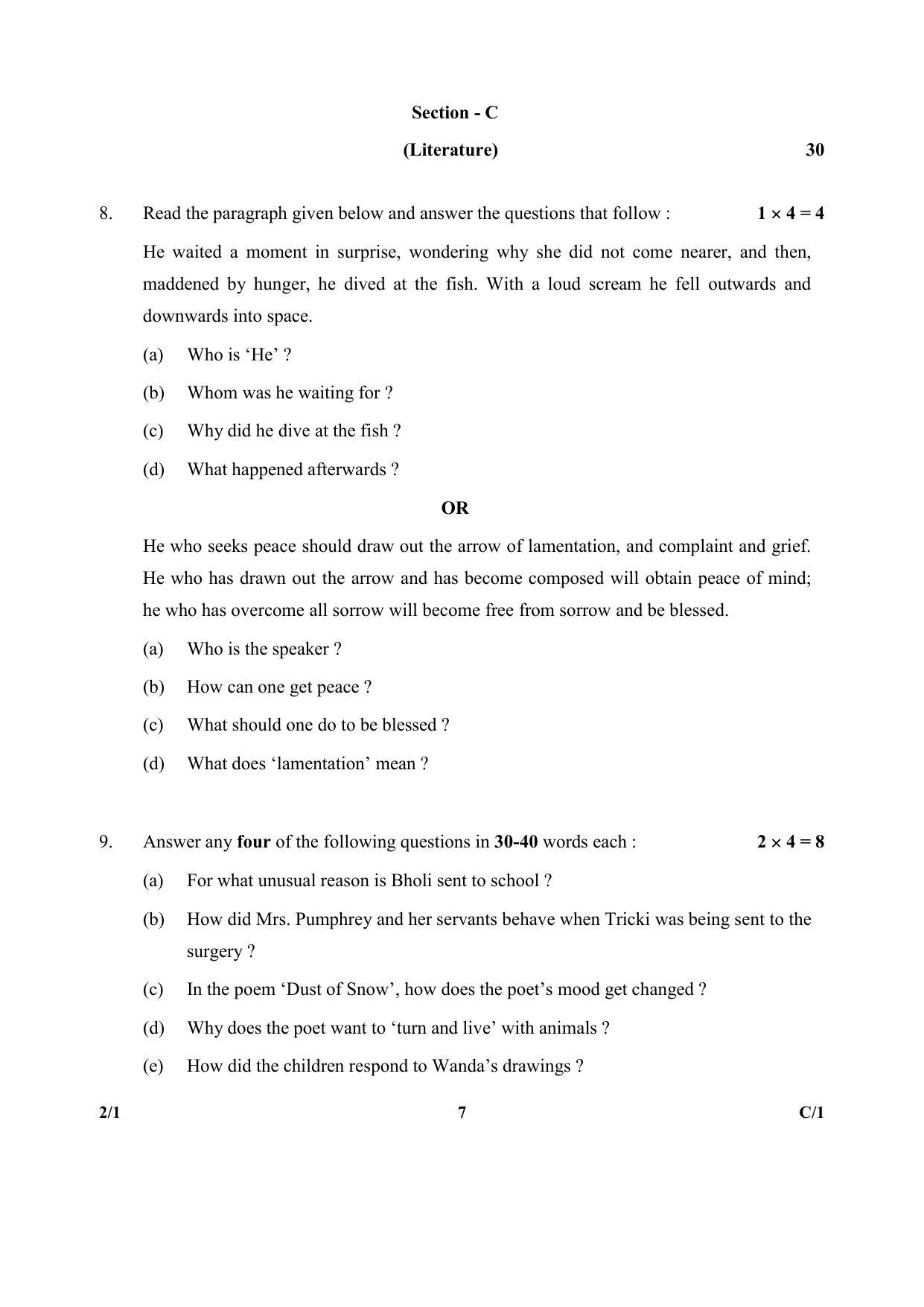 CBSE Class 10 2-1 (English) (Lang. & Lit.) 2018 Compartment Question Paper - Page 7