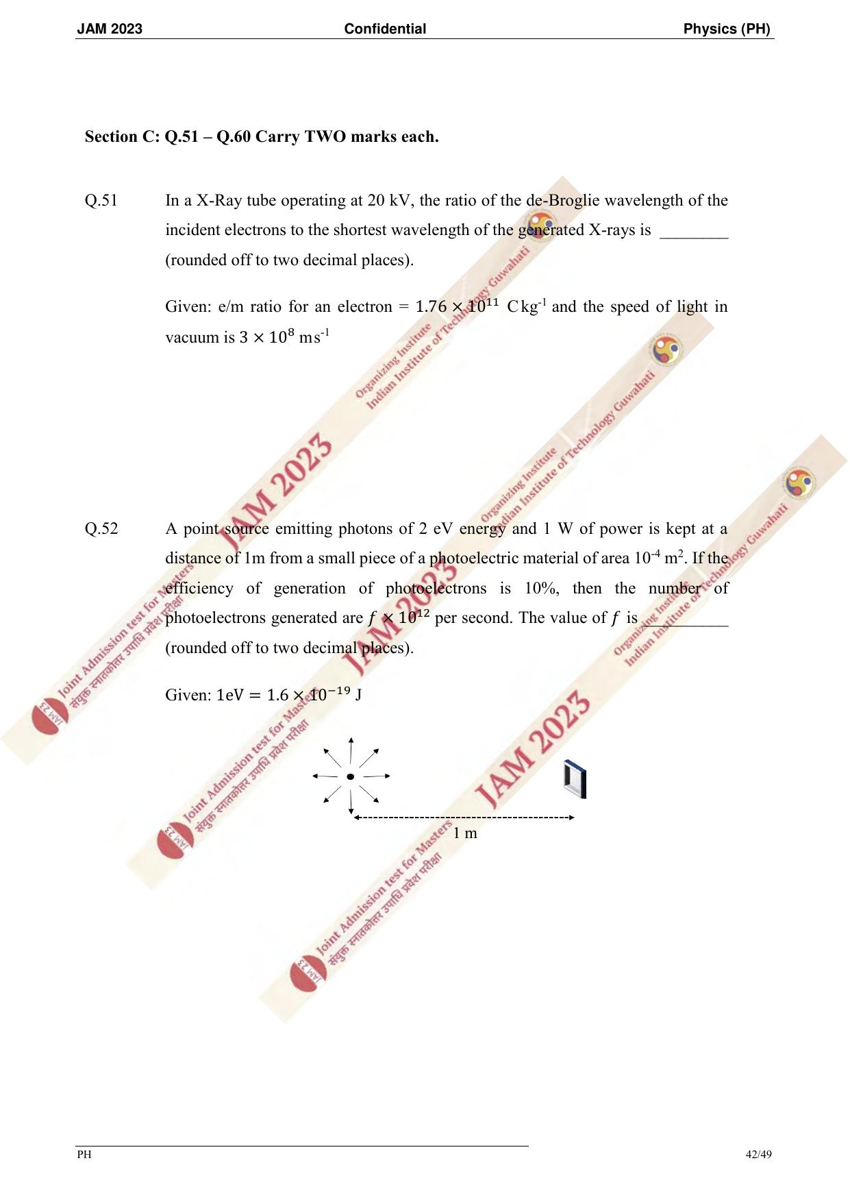 JAM 2023: PH Question Paper - Page 39