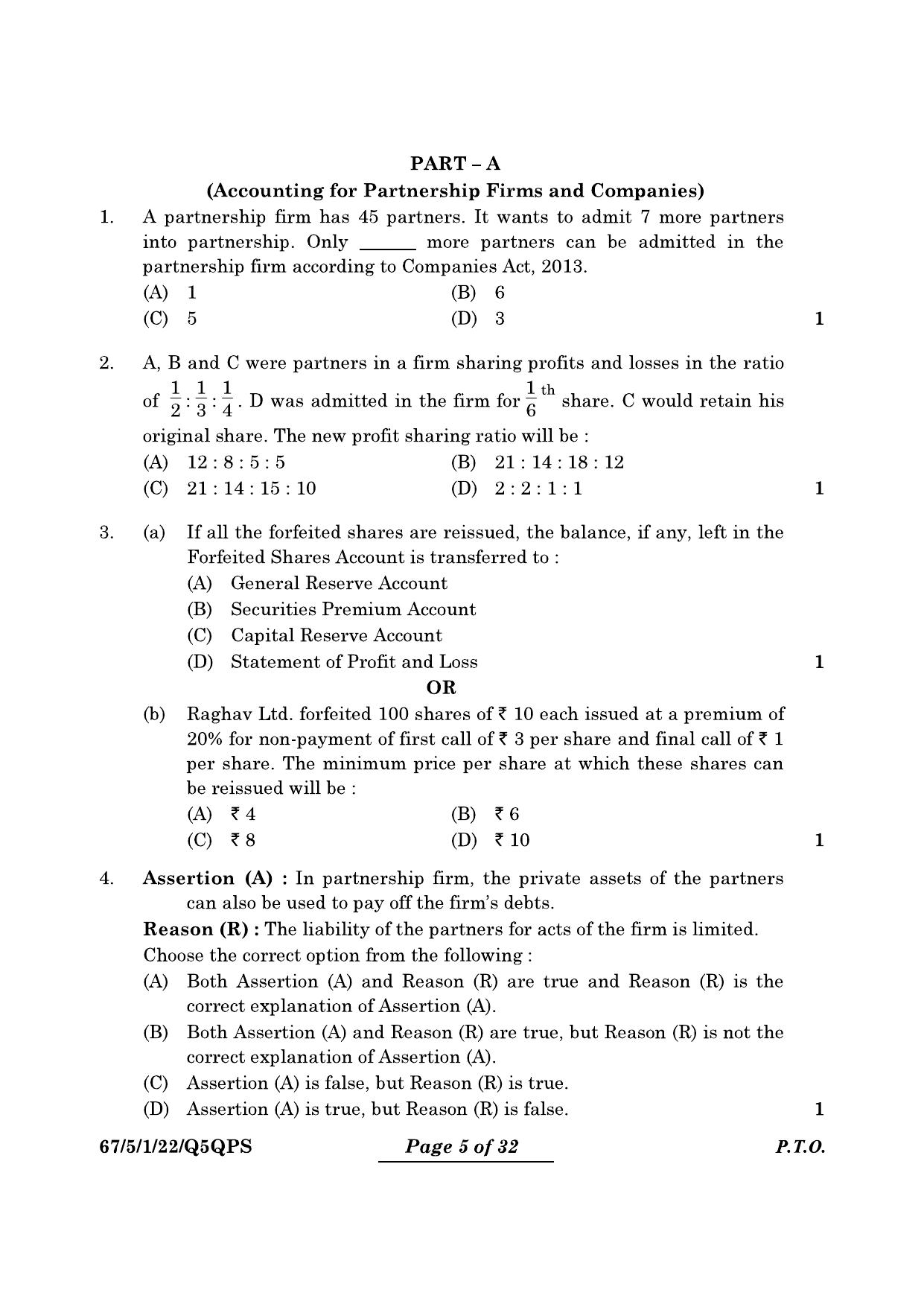 CBSE Class 12 67-5-1 Accountancy 2024 Question Paper - Page 5