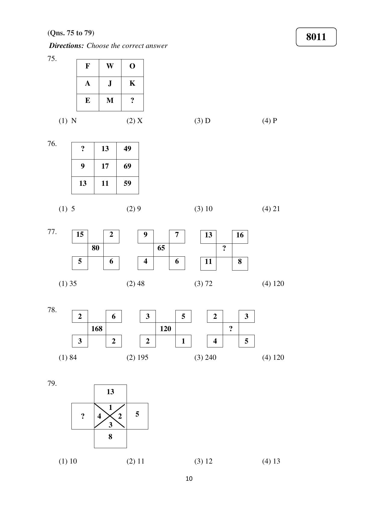 Puducherry NMMS 2018 Question Paper - Page 11