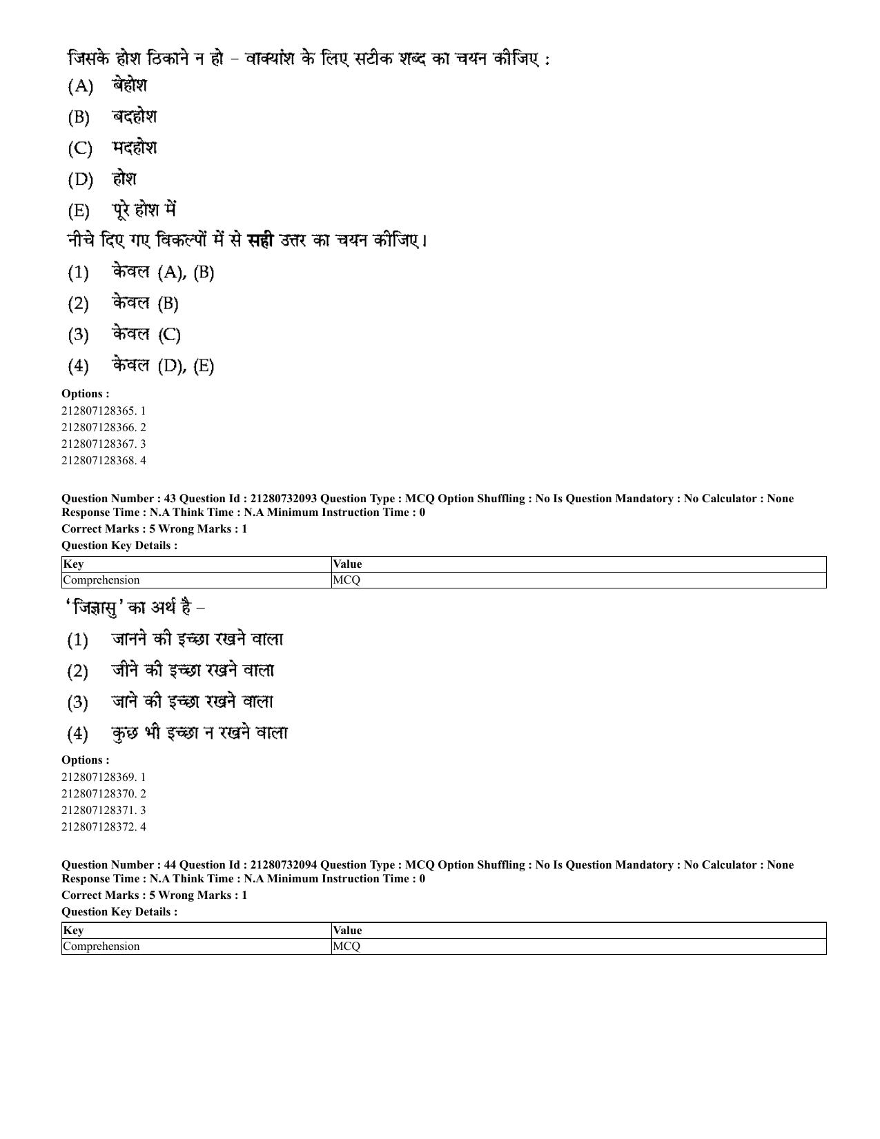 CUET 2023 English Hindi Shift 3 Question Papers - Page 26