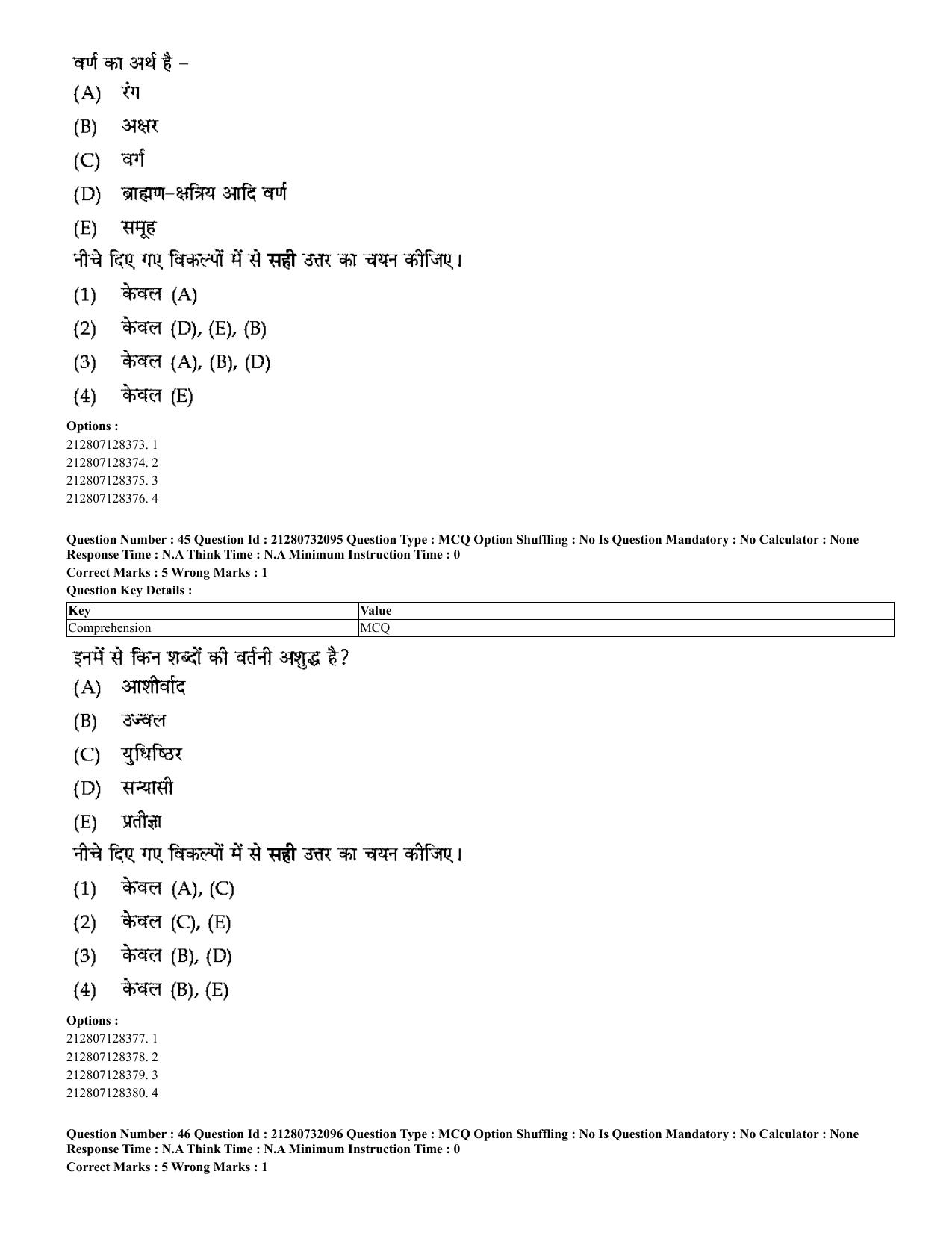 CUET 2023 English Hindi Shift 3 Question Papers - Page 27