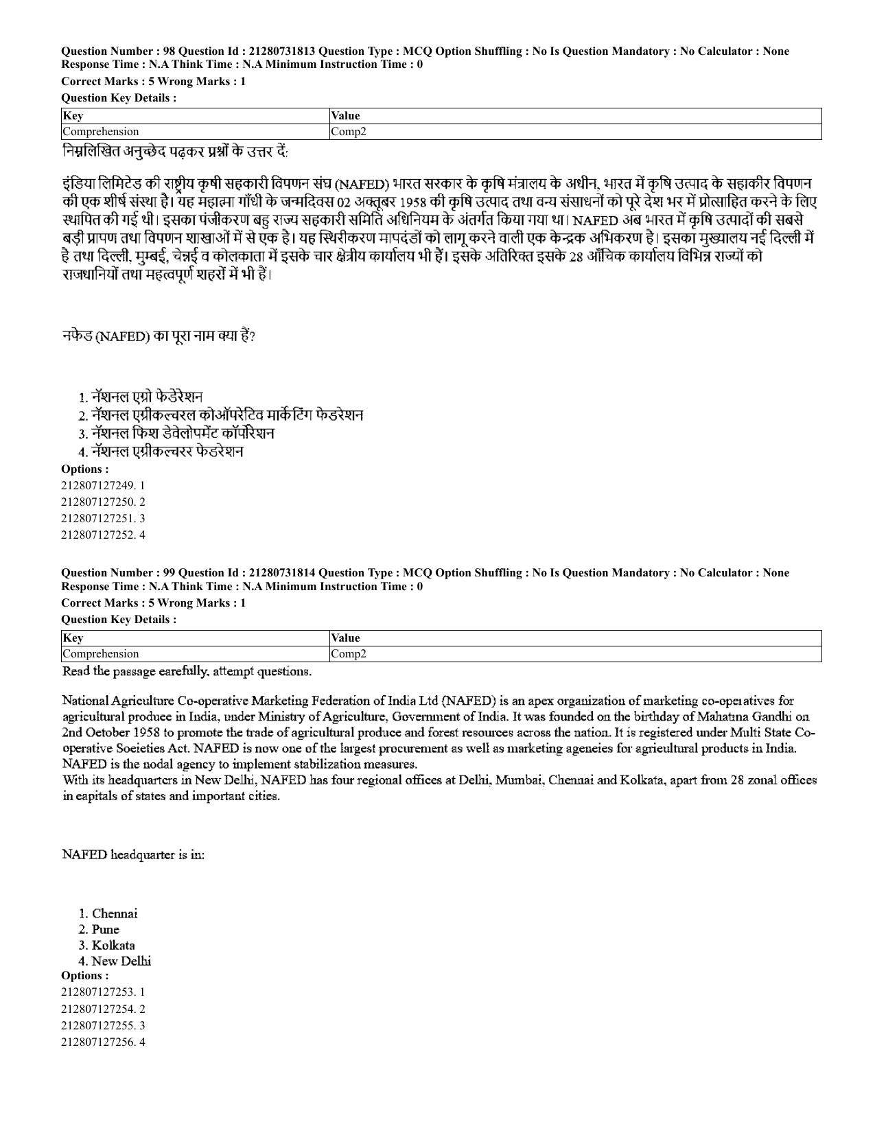 CUET 2023 English Hindi Shift 3 Question Papers - Page 77