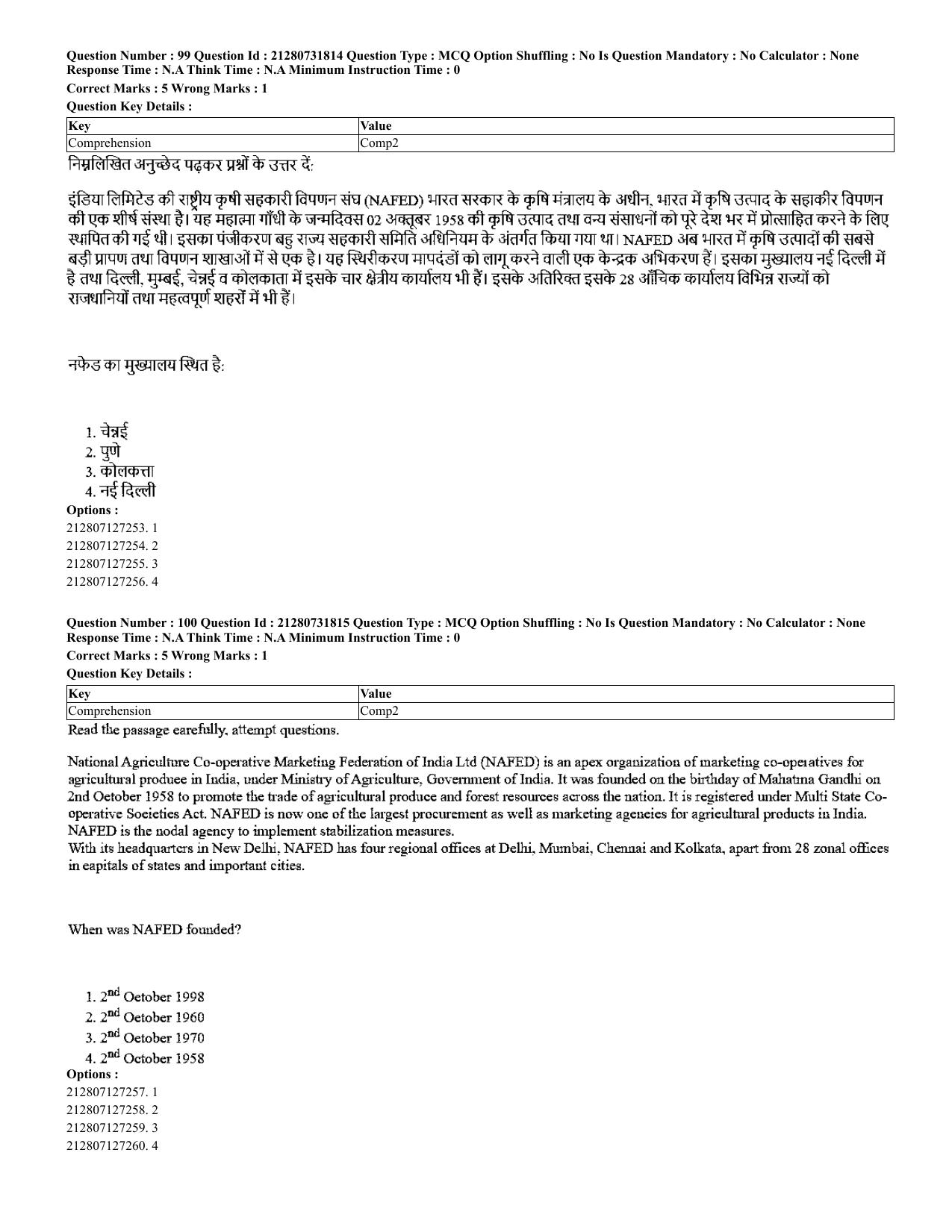 CUET 2023 English Hindi Shift 3 Question Papers - Page 78