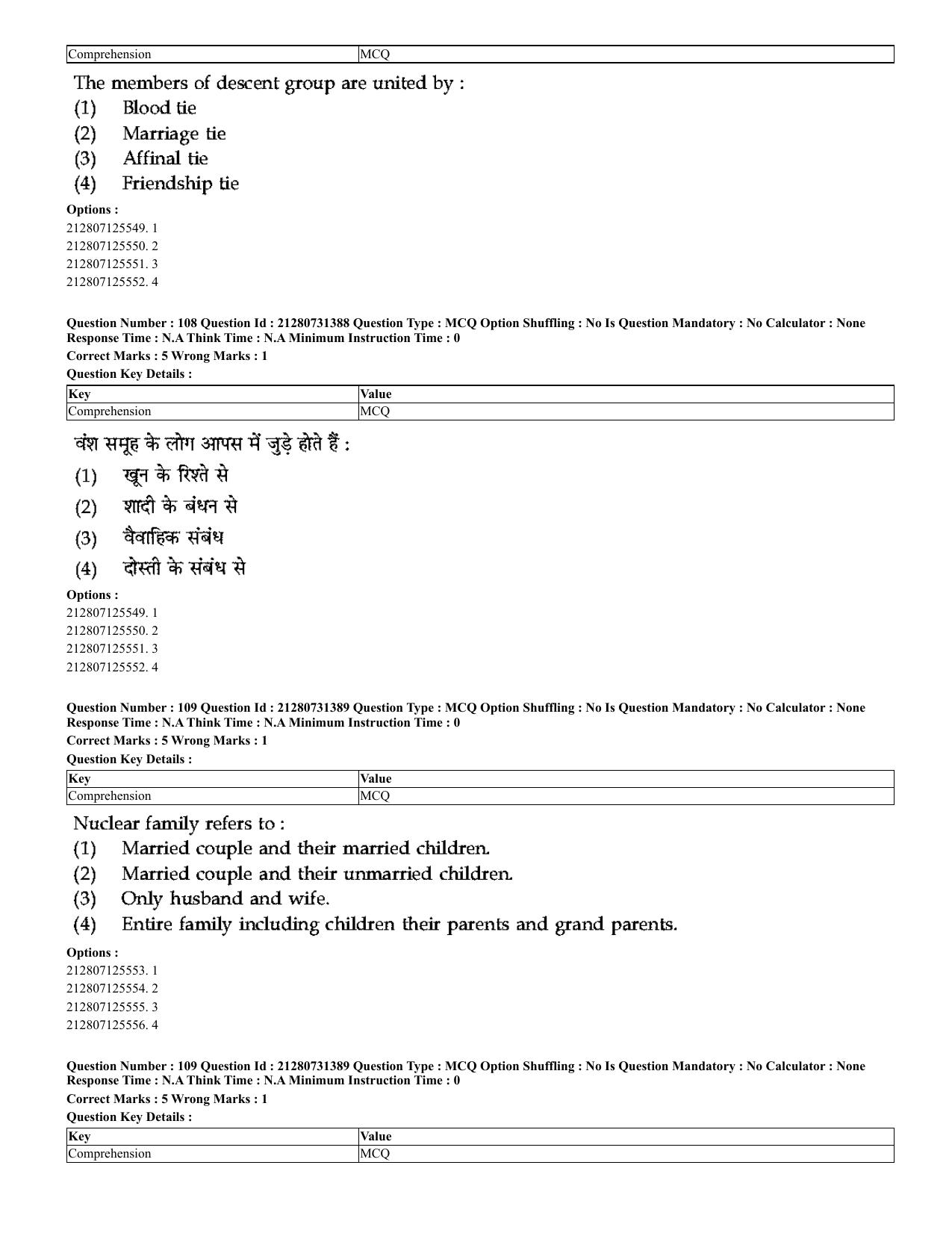 CUET 2023 English Hindi Shift 3 Question Papers - Page 85