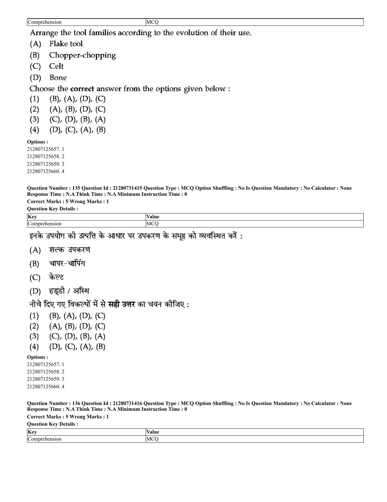 CUET 2023 English Hindi Shift 3 Question Papers - Page 105