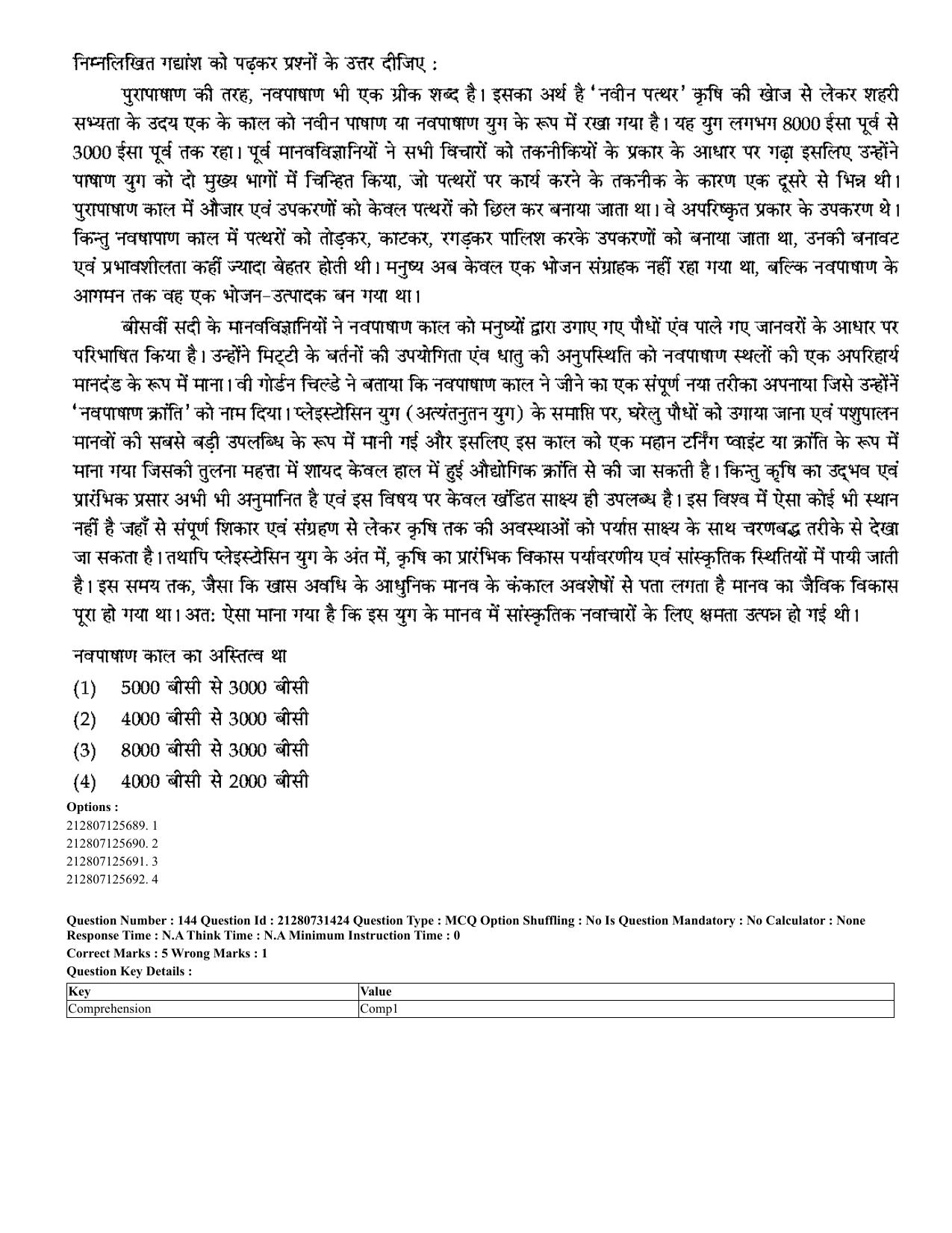 CUET 2023 English Hindi Shift 3 Question Papers - Page 114