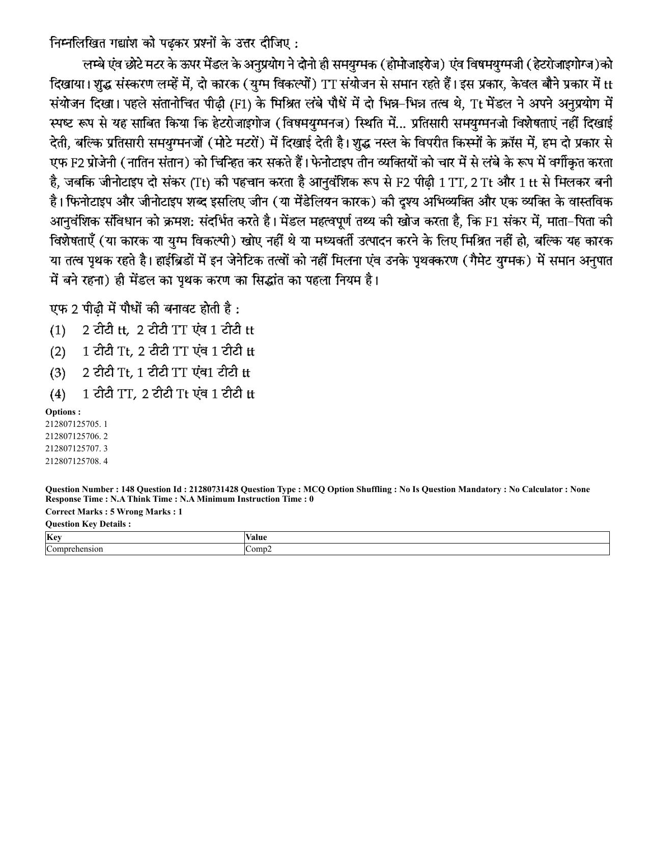 CUET 2023 English Hindi Shift 3 Question Papers - Page 122