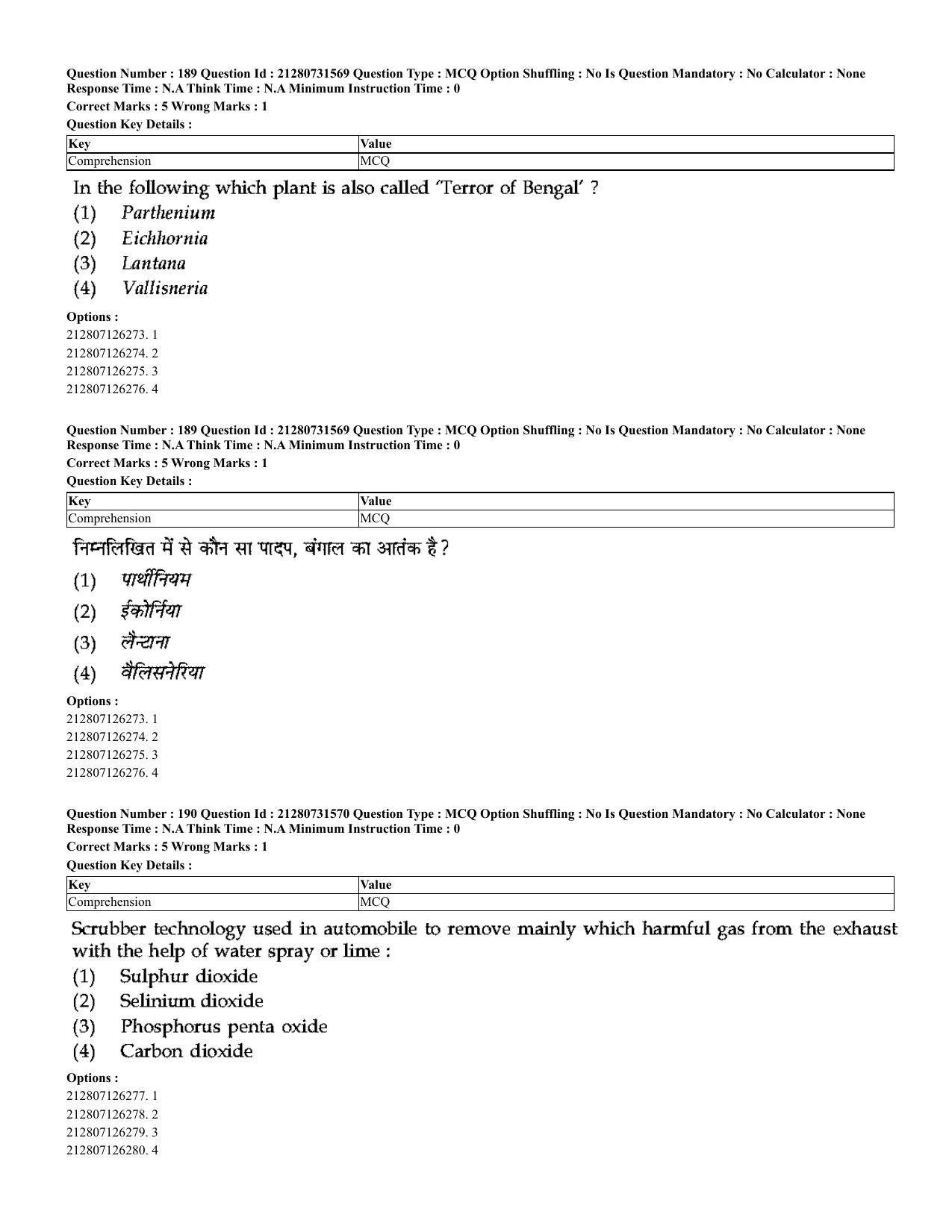 CUET 2023 English Hindi Shift 3 Question Papers - Page 159