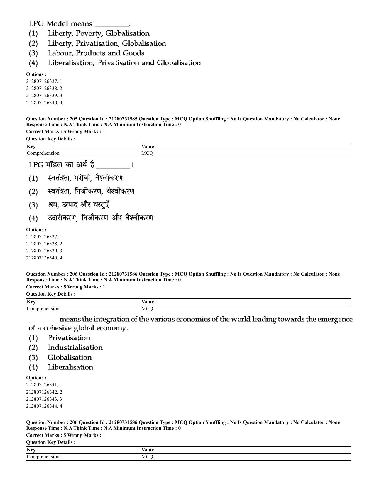 CUET 2023 English Hindi Shift 3 Question Papers - Page 181