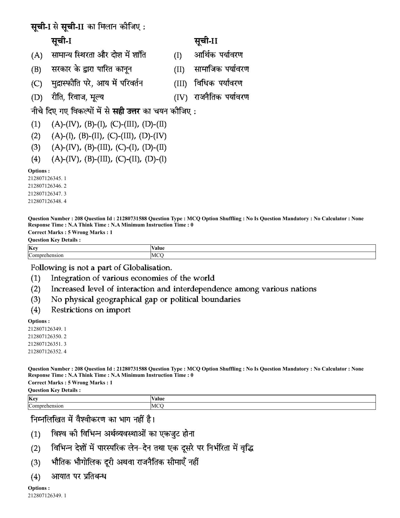 CUET 2023 English Hindi Shift 3 Question Papers - Page 183