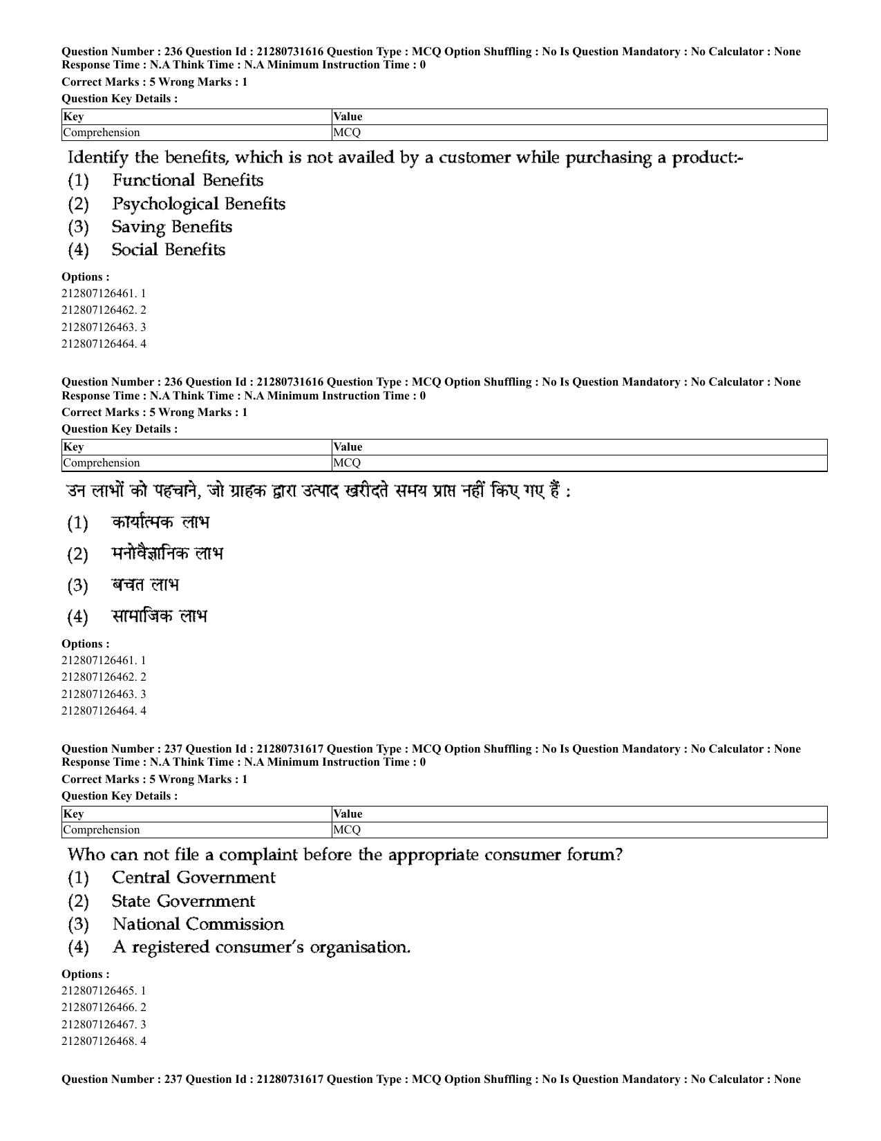 CUET 2023 English Hindi Shift 3 Question Papers - Page 208