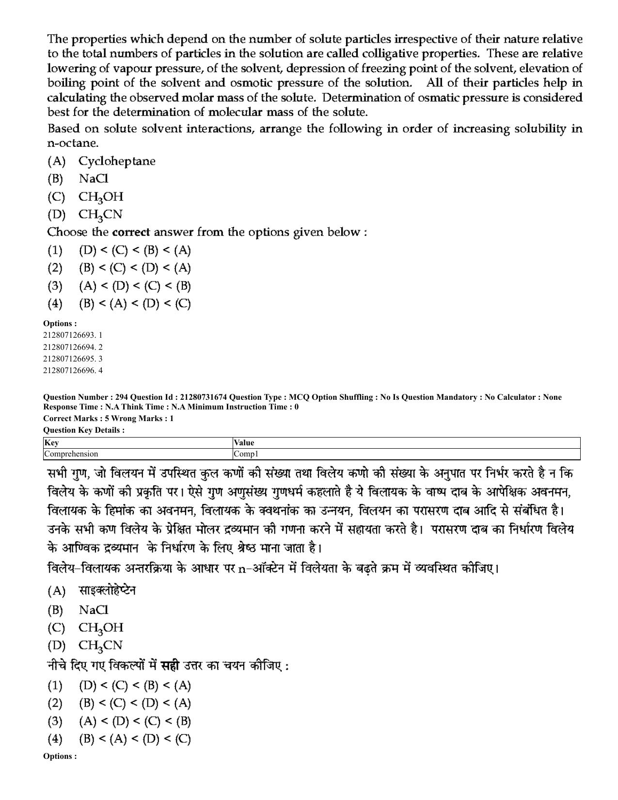 CUET 2023 English Hindi Shift 3 Question Papers - Page 260
