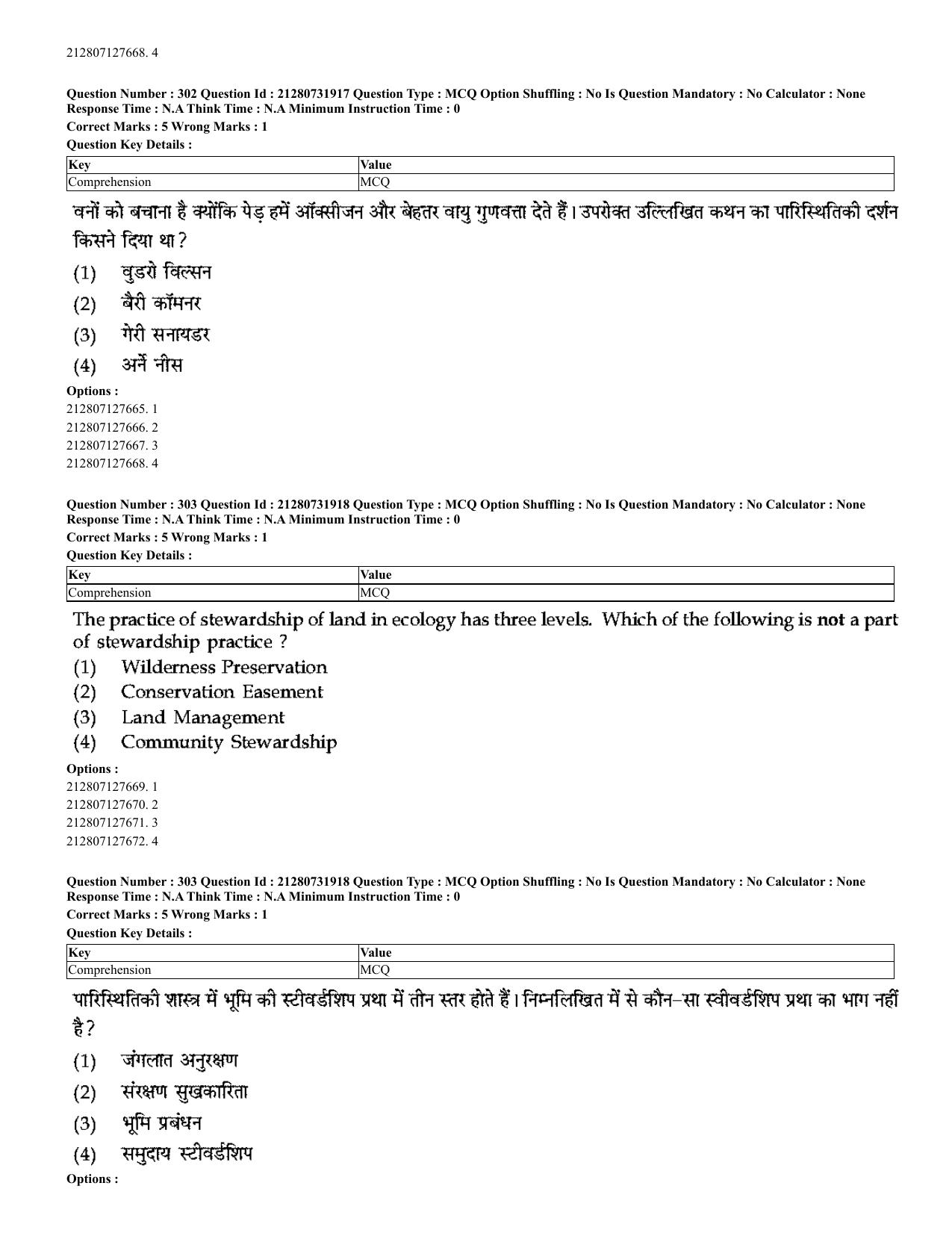 CUET 2023 English Hindi Shift 3 Question Papers - Page 273