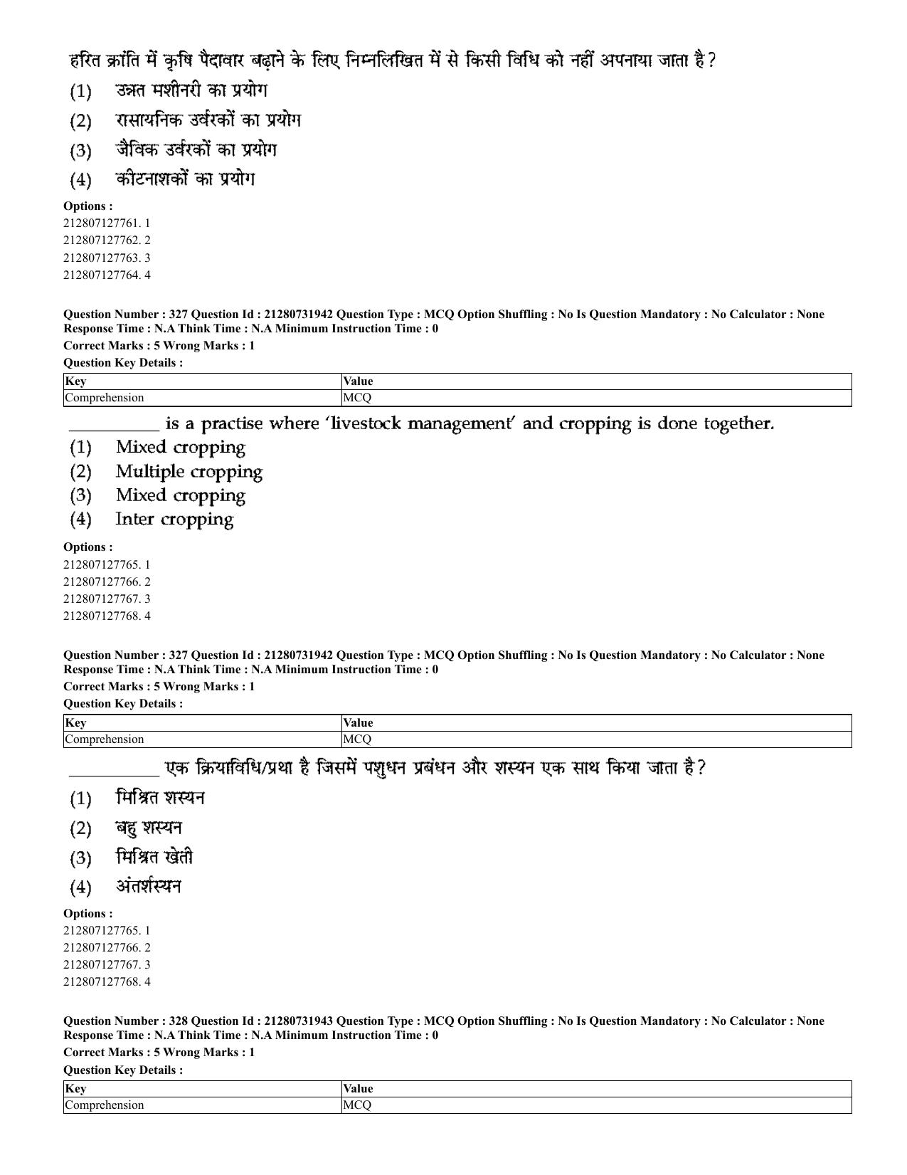 CUET 2023 English Hindi Shift 3 Question Papers - Page 292