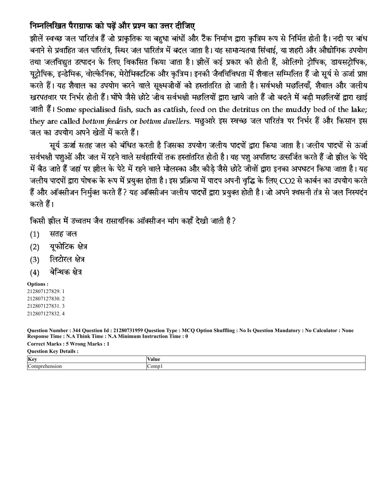 CUET 2023 English Hindi Shift 3 Question Papers - Page 309