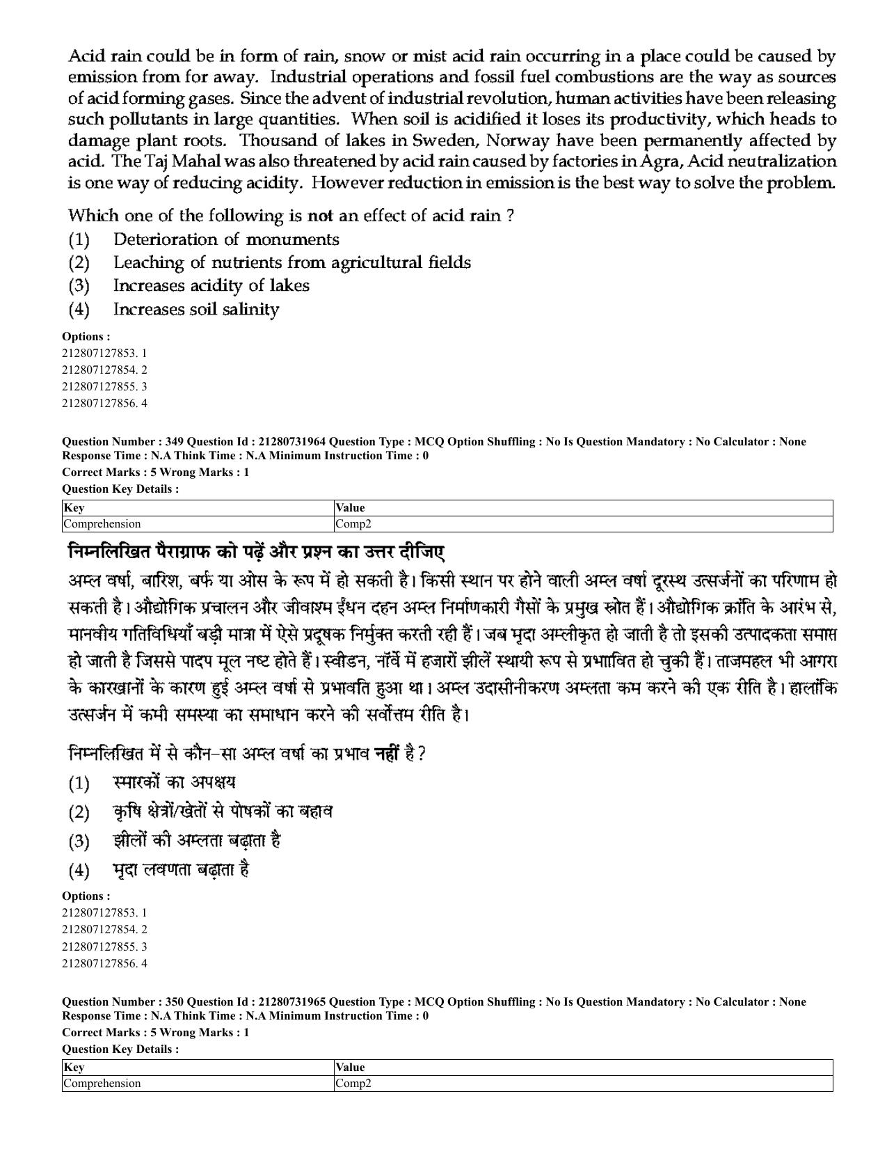 CUET 2023 English Hindi Shift 3 Question Papers - Page 317