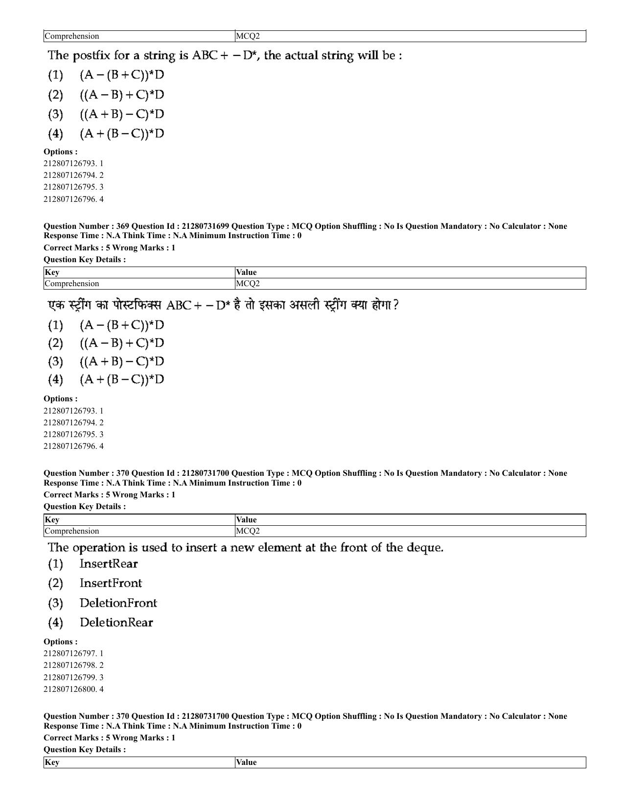 CUET 2023 English Hindi Shift 3 Question Papers - Page 334