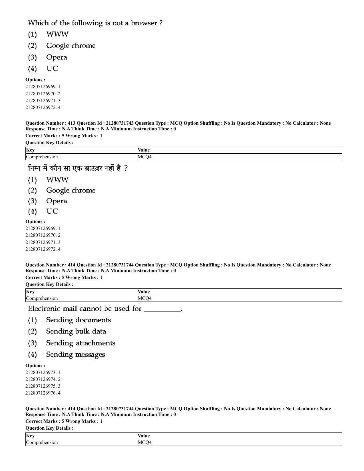 CUET 2023 English Hindi Shift 3 Question Papers - Page 378