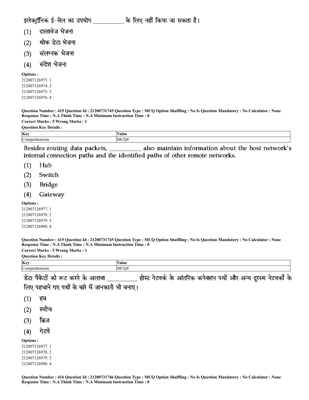 CUET 2023 English Hindi Shift 3 Question Papers - Page 379