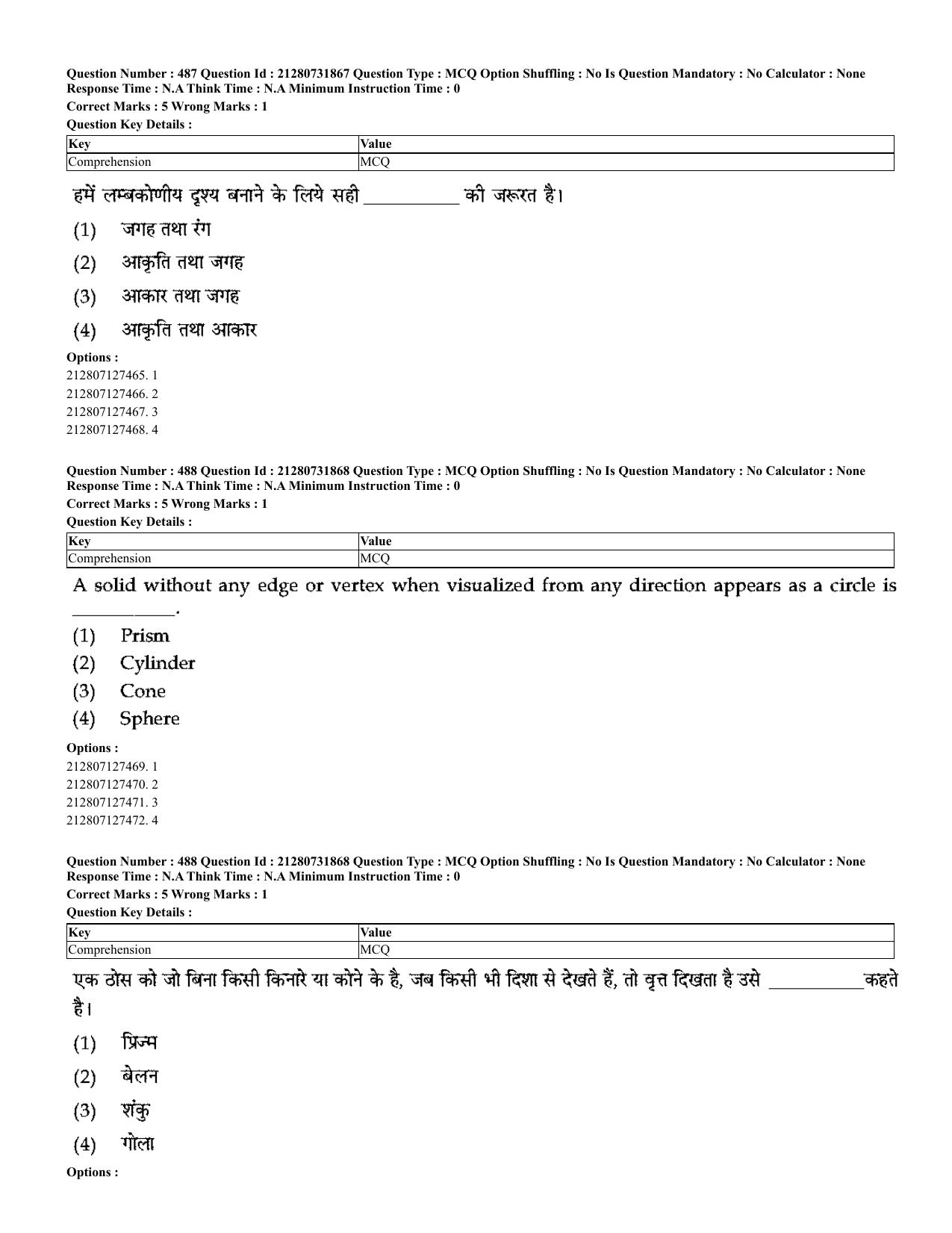 CUET 2023 English Hindi Shift 3 Question Papers - Page 454