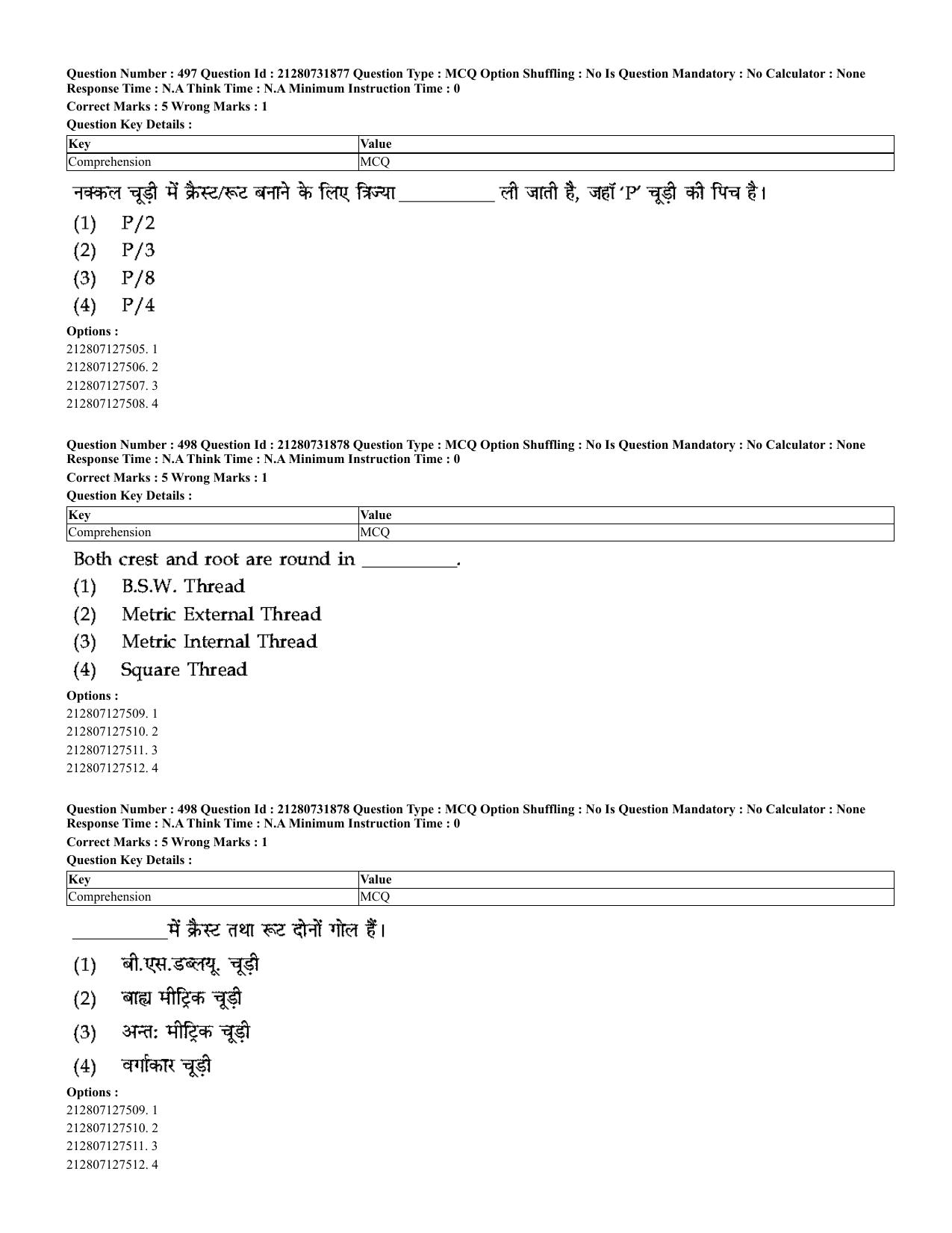 CUET 2023 English Hindi Shift 3 Question Papers - Page 466