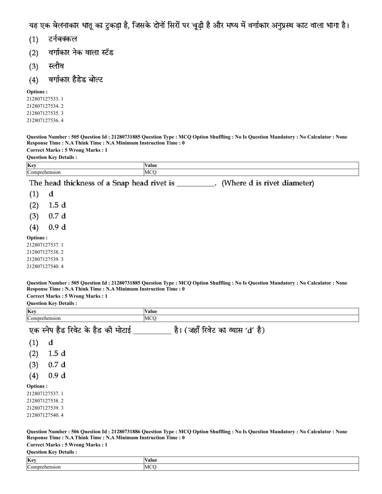 CUET 2023 English Hindi Shift 3 Question Papers - Page 471