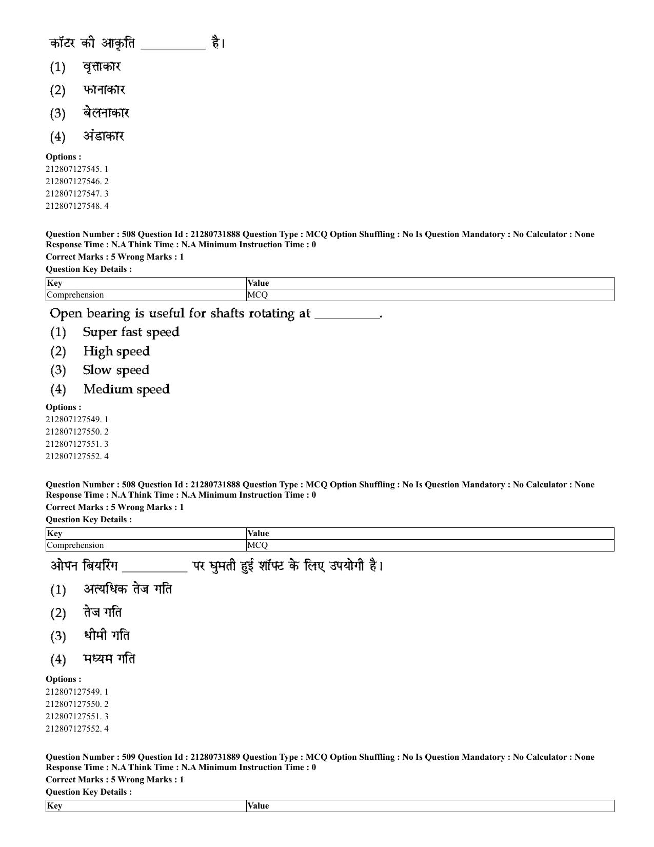 CUET 2023 English Hindi Shift 3 Question Papers - Page 473