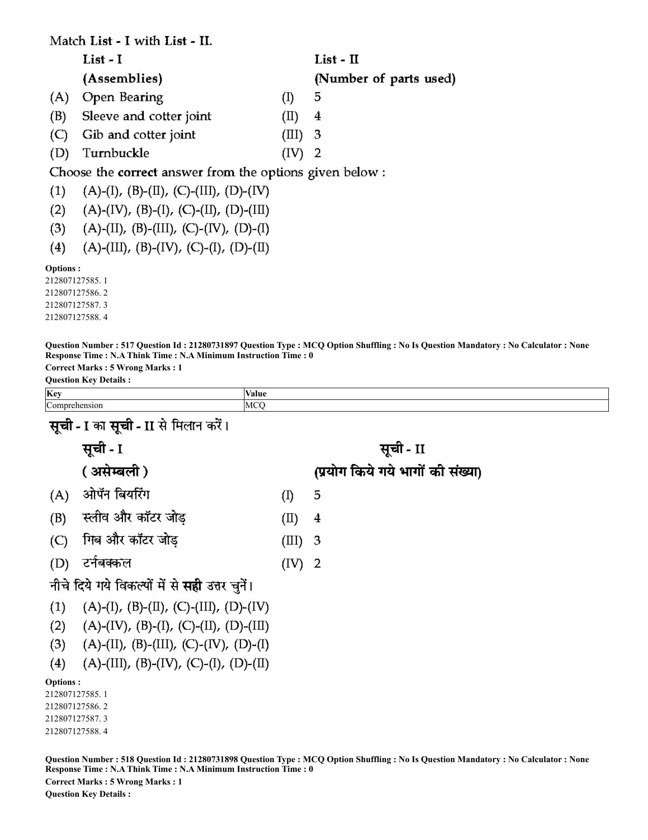 CUET 2023 English Hindi Shift 3 Question Papers - Page 481