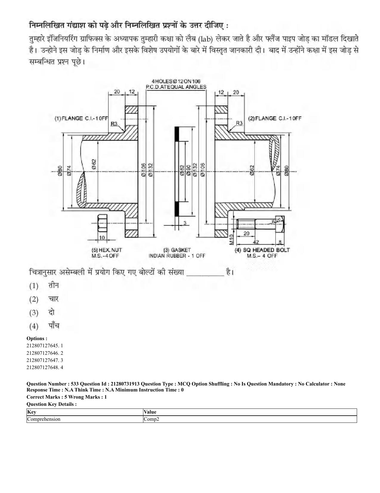 CUET 2023 English Hindi Shift 3 Question Papers - Page 500