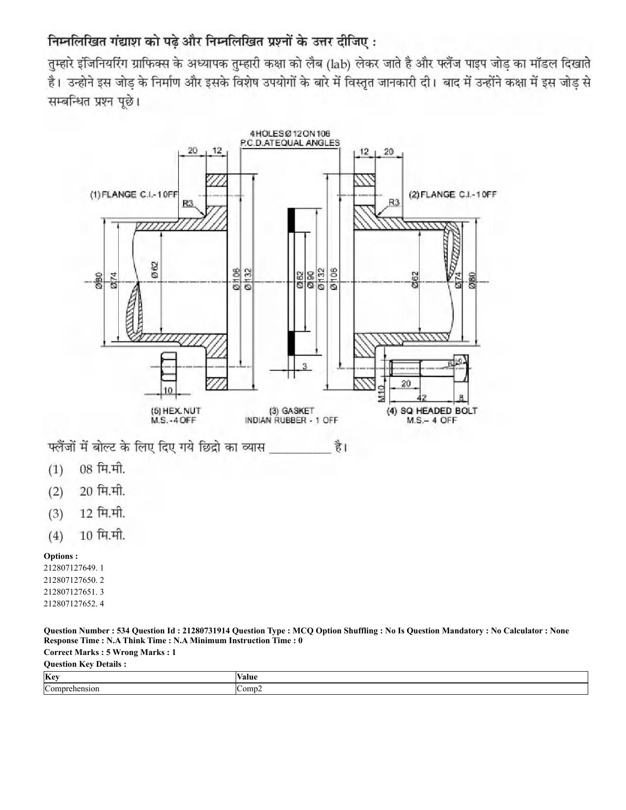 CUET 2023 English Hindi Shift 3 Question Papers - Page 502