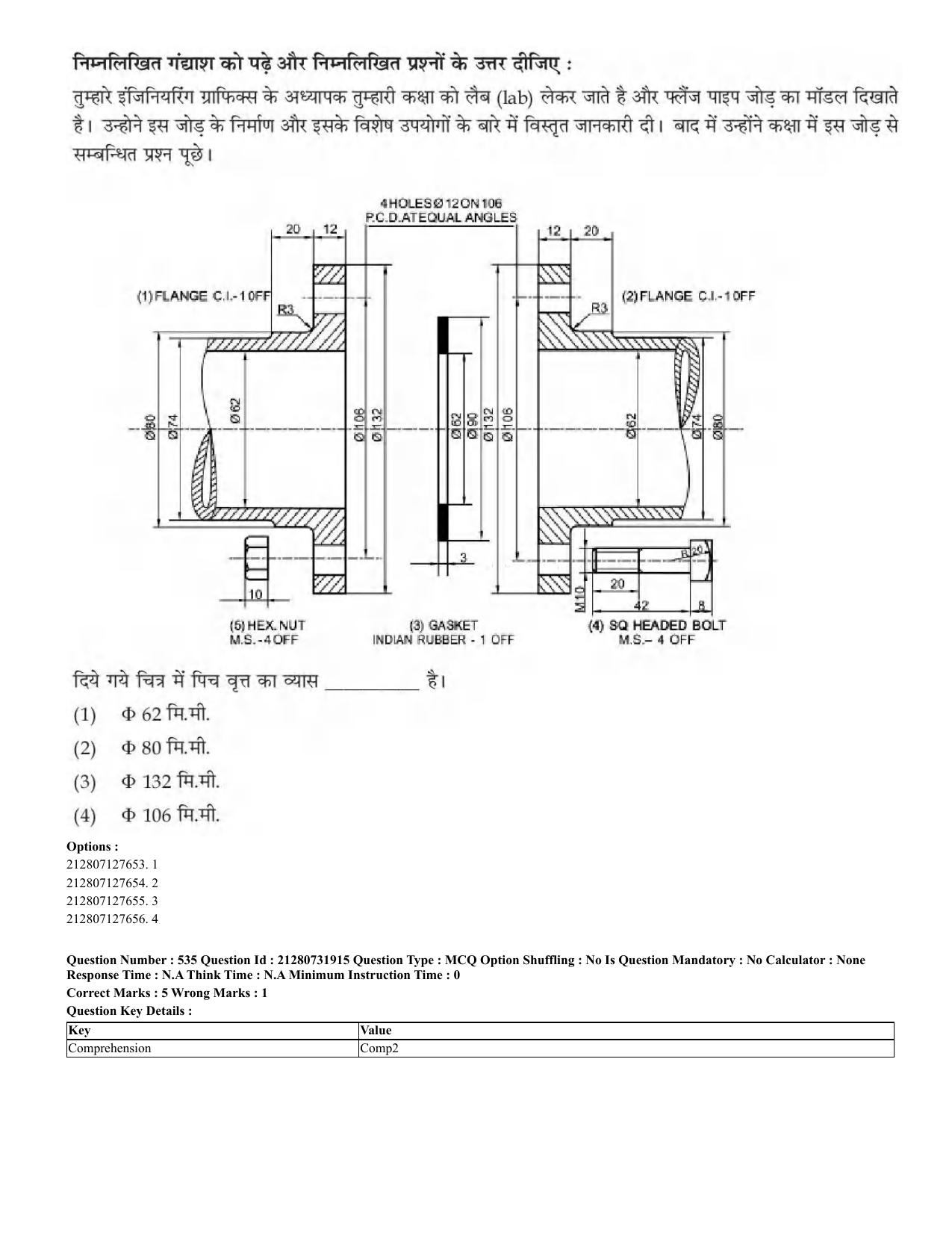 CUET 2023 English Hindi Shift 3 Question Papers - Page 504