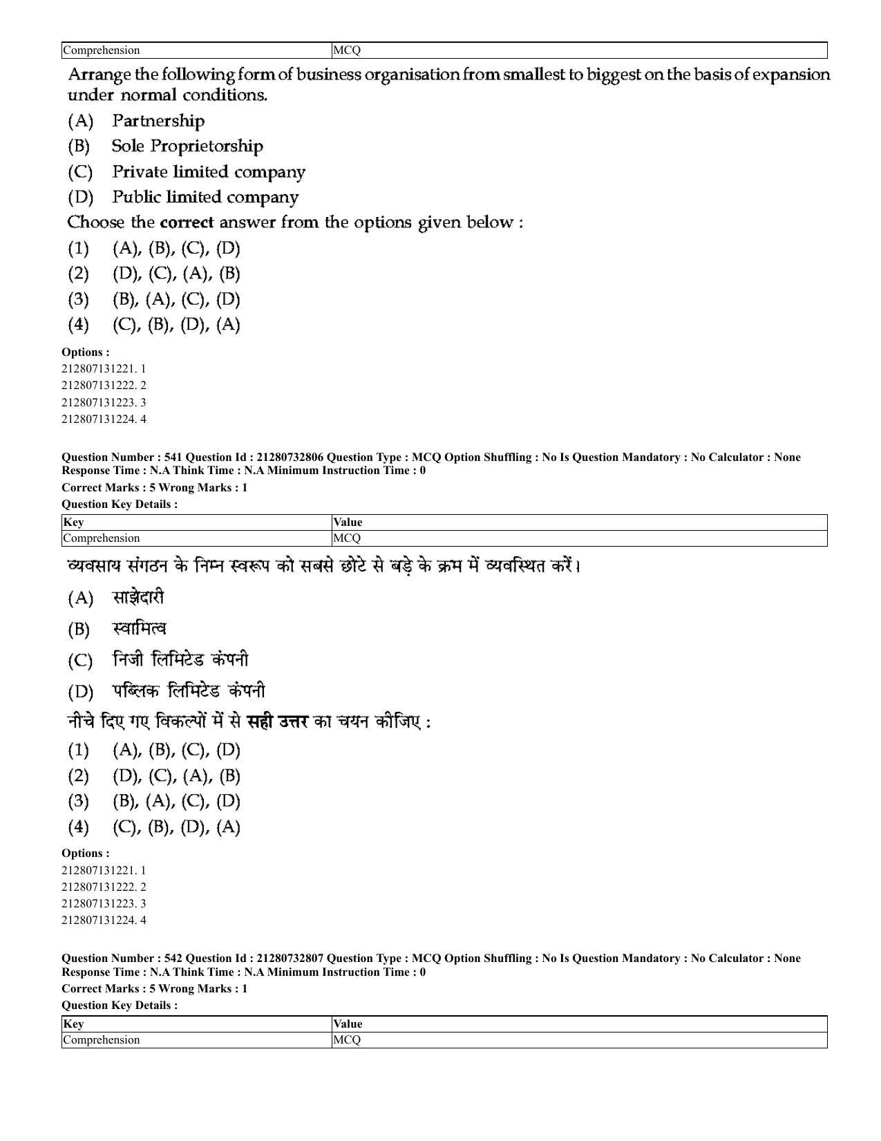 CUET 2023 English Hindi Shift 3 Question Papers - Page 512