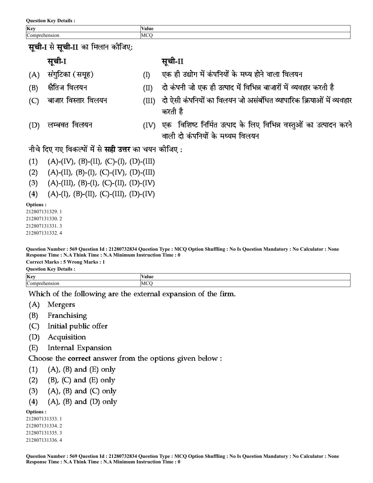 CUET 2023 English Hindi Shift 3 Question Papers - Page 533