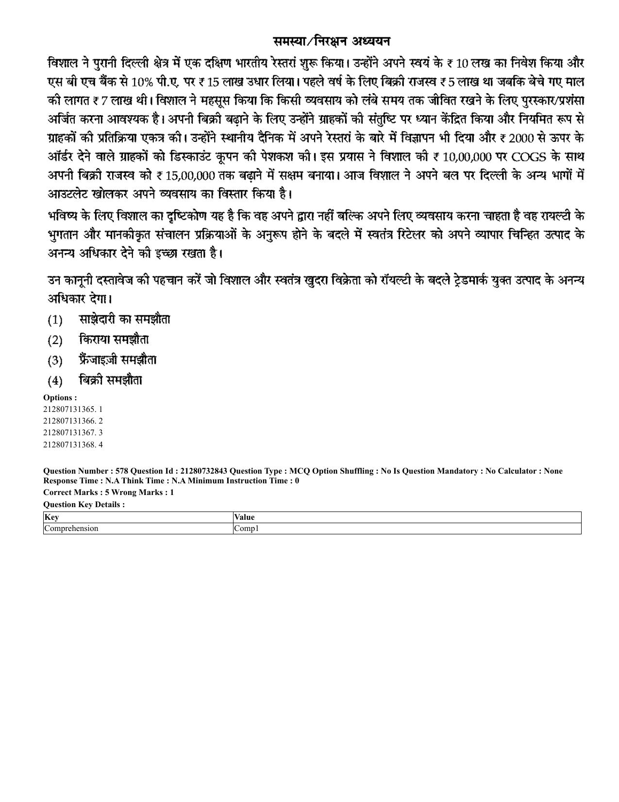 CUET 2023 English Hindi Shift 3 Question Papers - Page 543