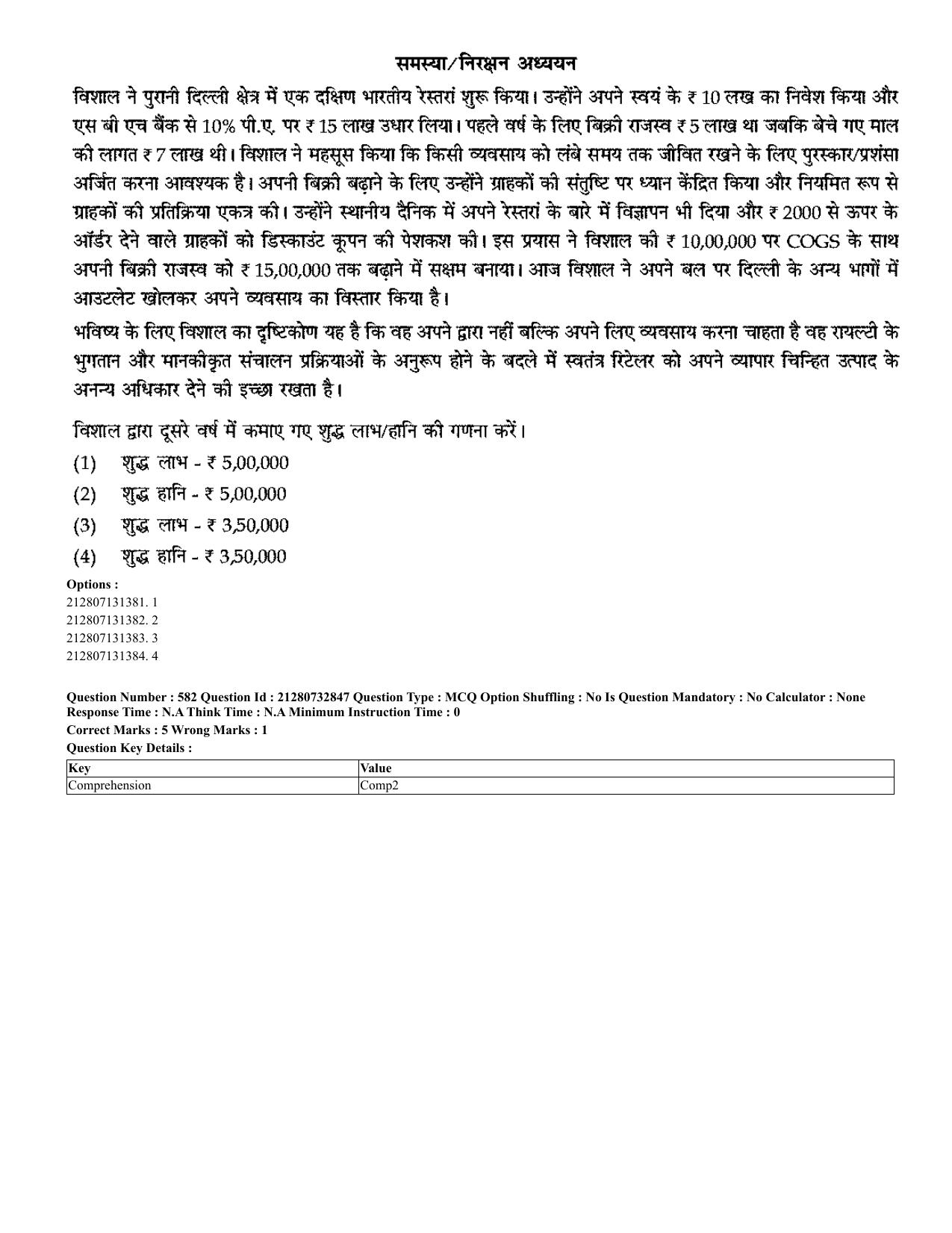 CUET 2023 English Hindi Shift 3 Question Papers - Page 551