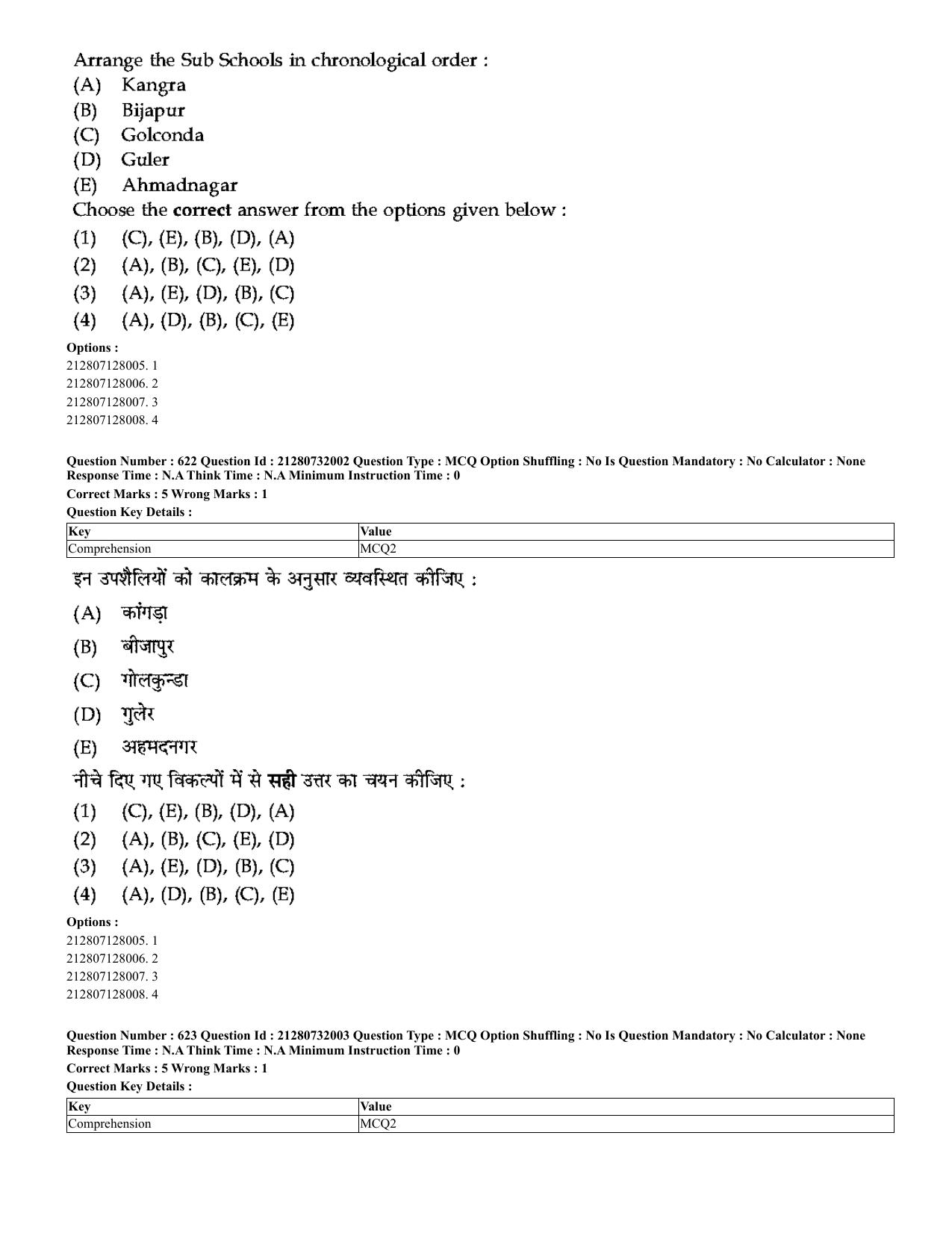CUET 2023 English Hindi Shift 3 Question Papers - Page 599