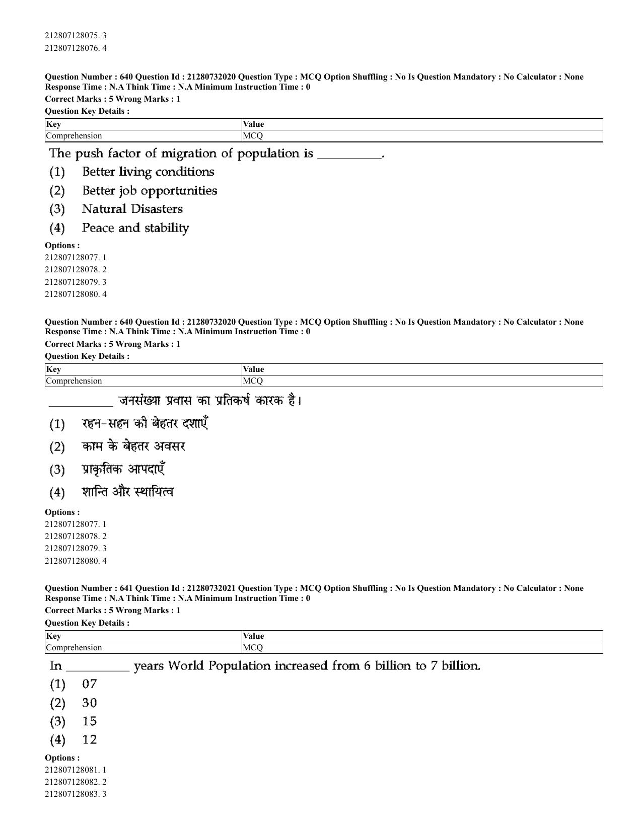 CUET 2023 English Hindi Shift 3 Question Papers - Page 616