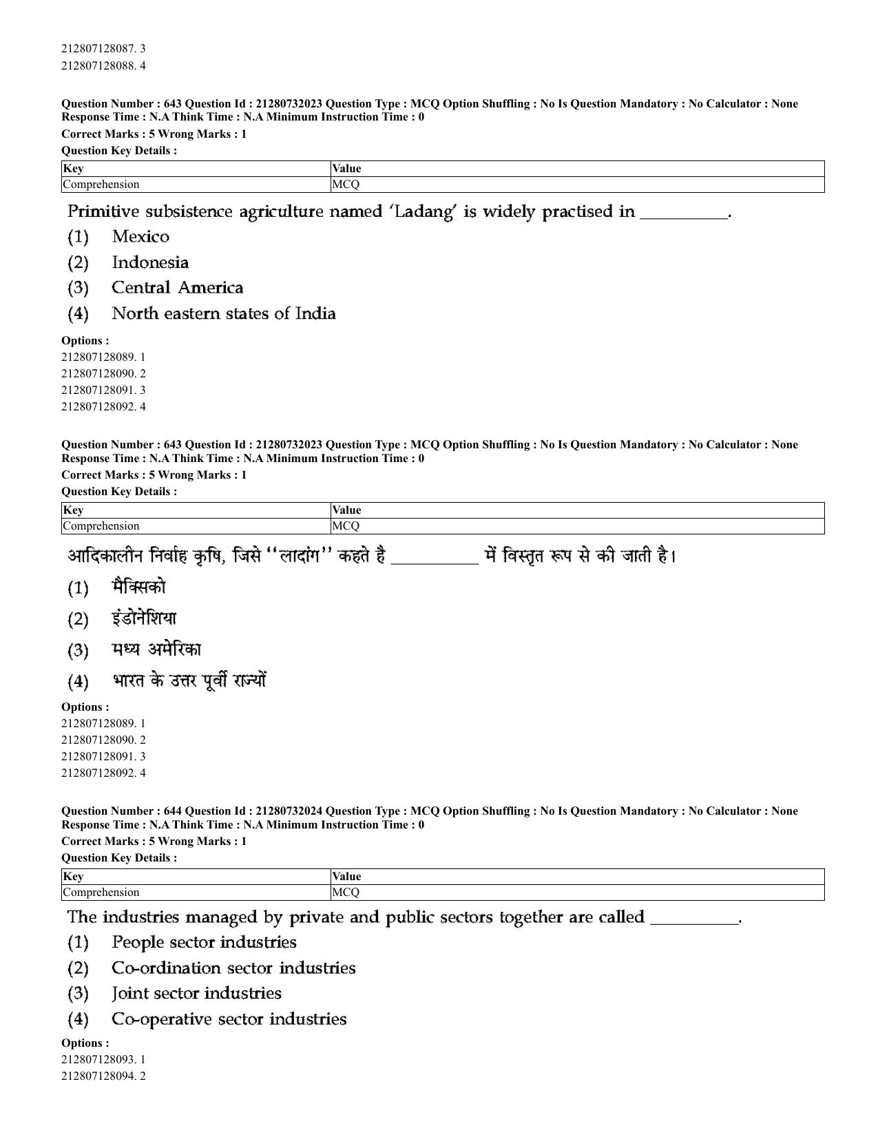 CUET 2023 English Hindi Shift 3 Question Papers - Page 618