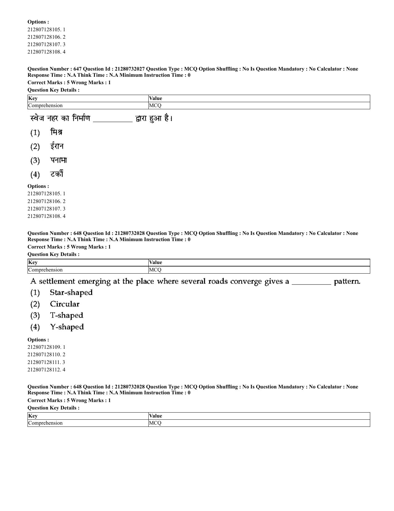 CUET 2023 English Hindi Shift 3 Question Papers - Page 621