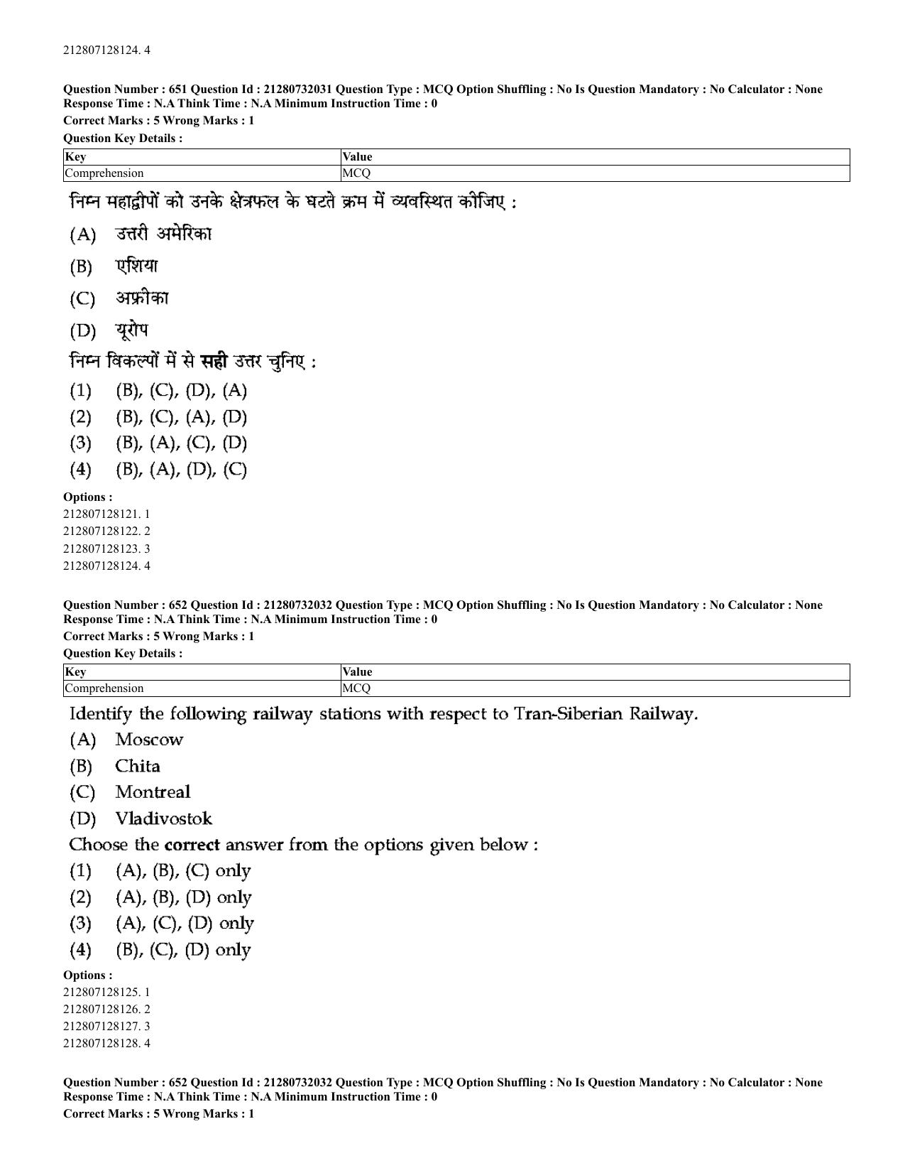 CUET 2023 English Hindi Shift 3 Question Papers - Page 624