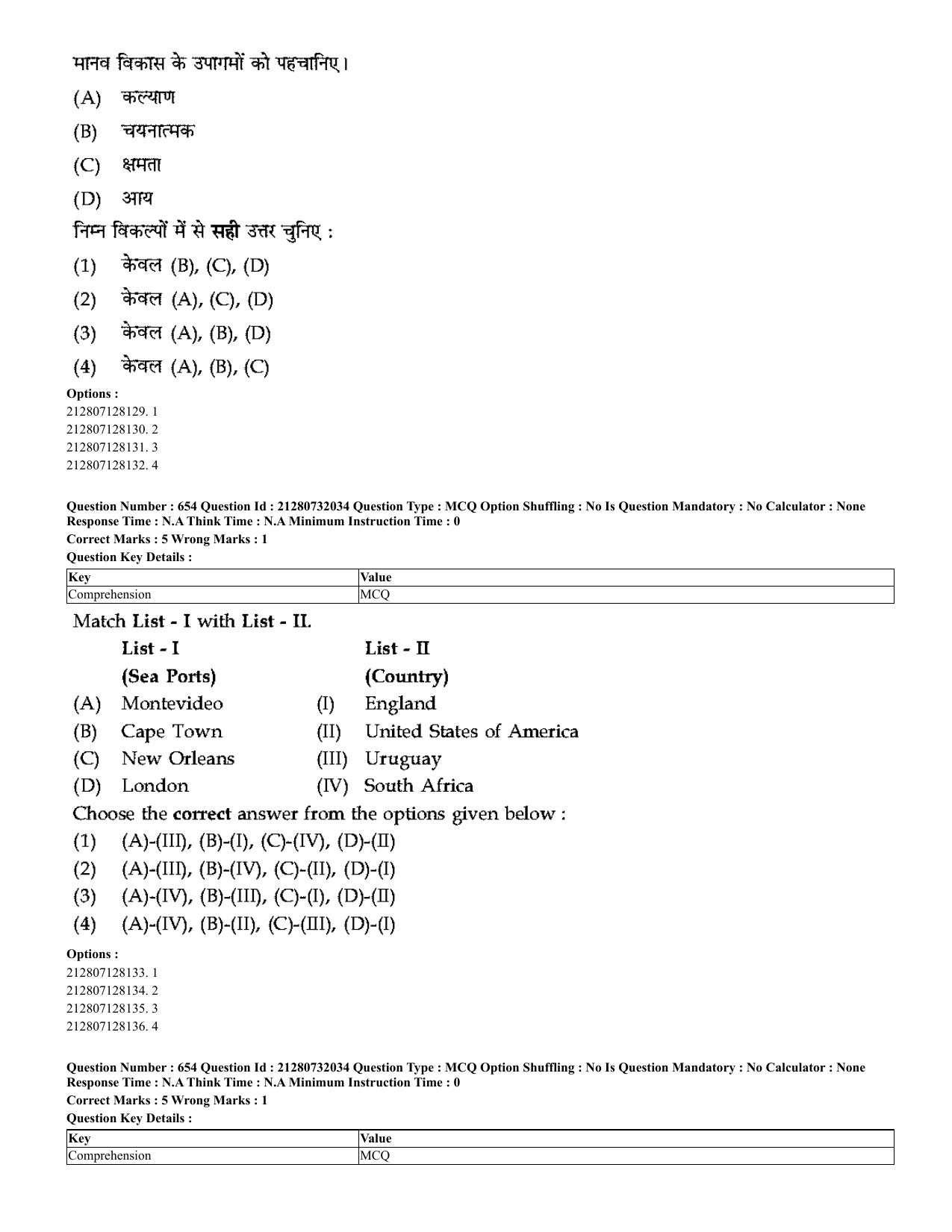 CUET 2023 English Hindi Shift 3 Question Papers - Page 626