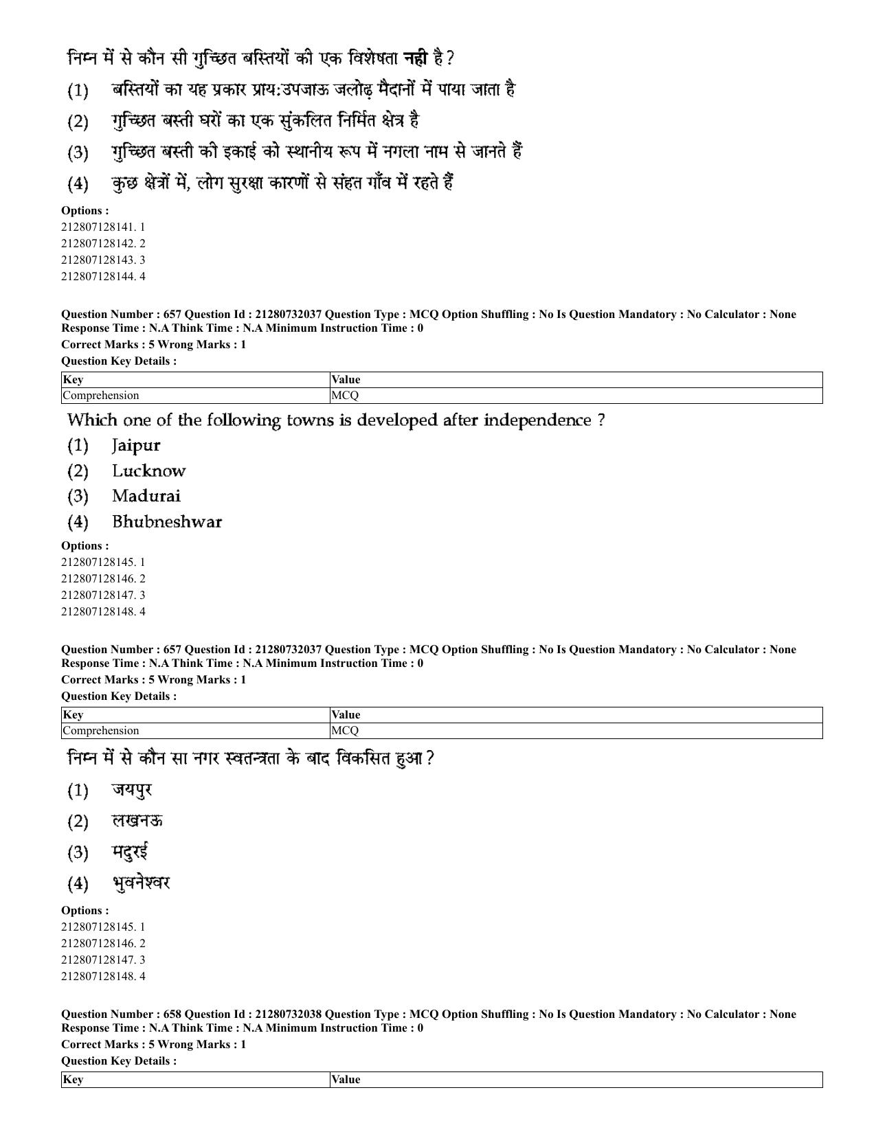 CUET 2023 English Hindi Shift 3 Question Papers - Page 629