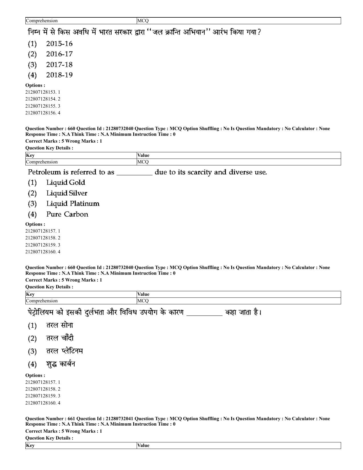 CUET 2023 English Hindi Shift 3 Question Papers - Page 631